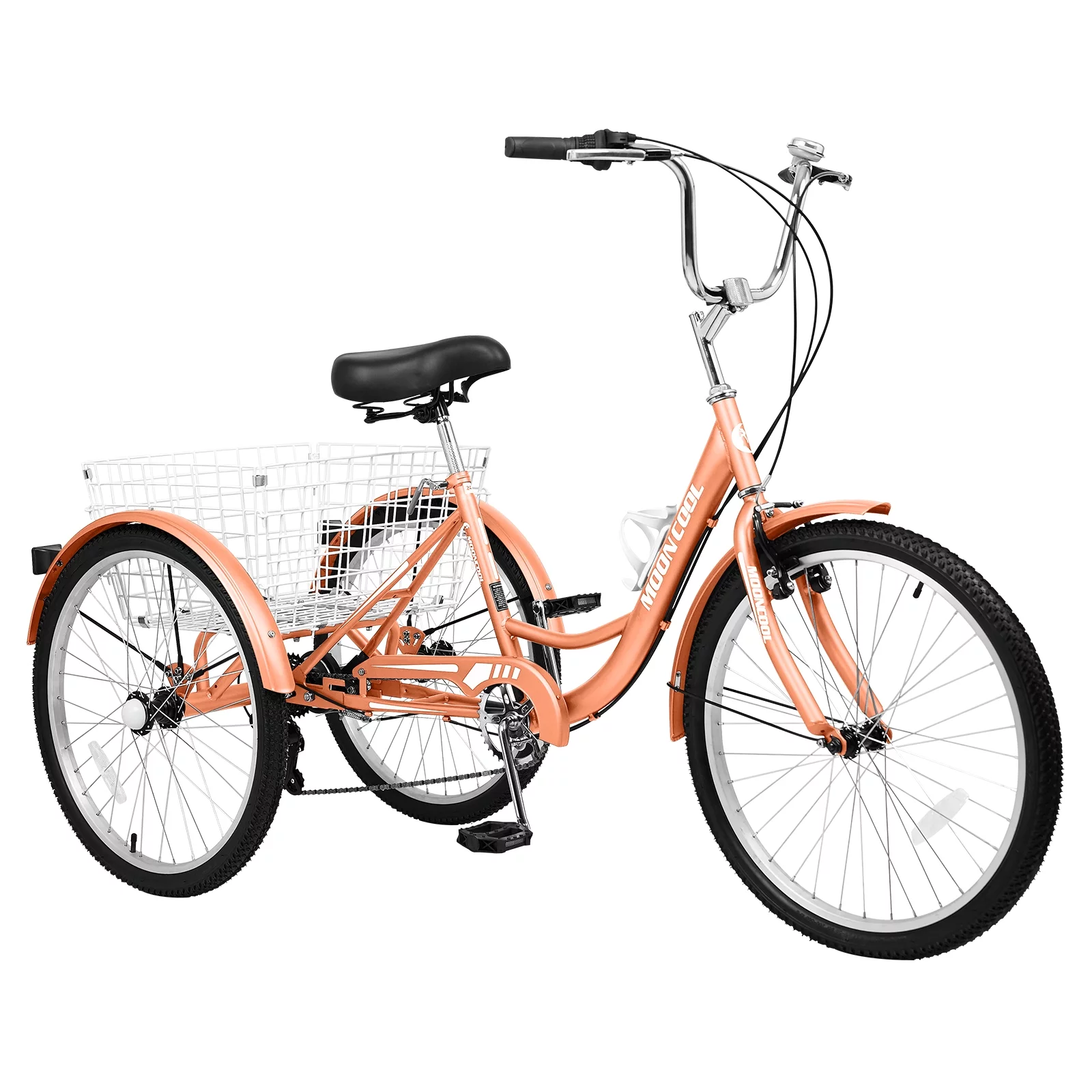 LILYPELLE 24 Adult Tricycle 7 Speed, Three Wheel Bikes for Adults 400lbs,Low-Step Through Trike Cruiser for Exercise Shopping Outdoor Activities,Cyan