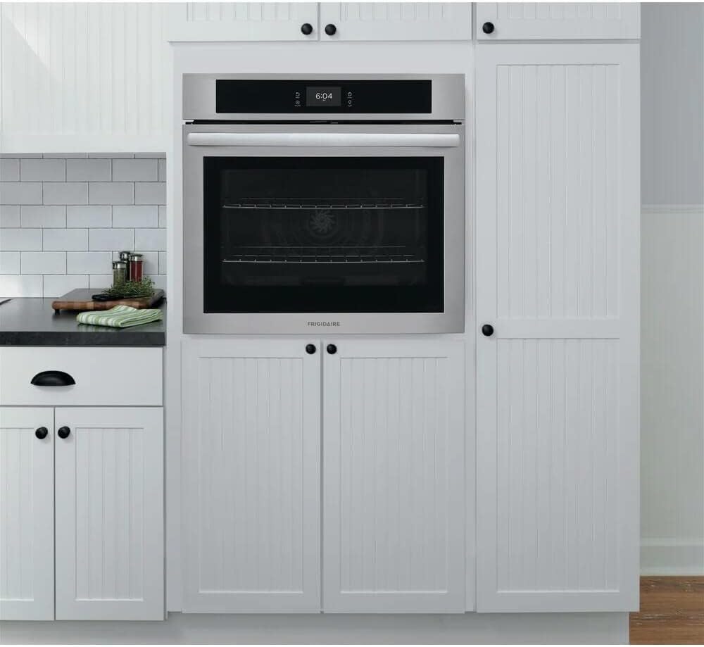 Frigidaire FCWS3027AS 30" 5.3 cu. ft. Total Capacity Electric Single Wall Oven with 2 Oven Racks, Convection, Sabbath Mode, Delay Bake, in Stainless Steel