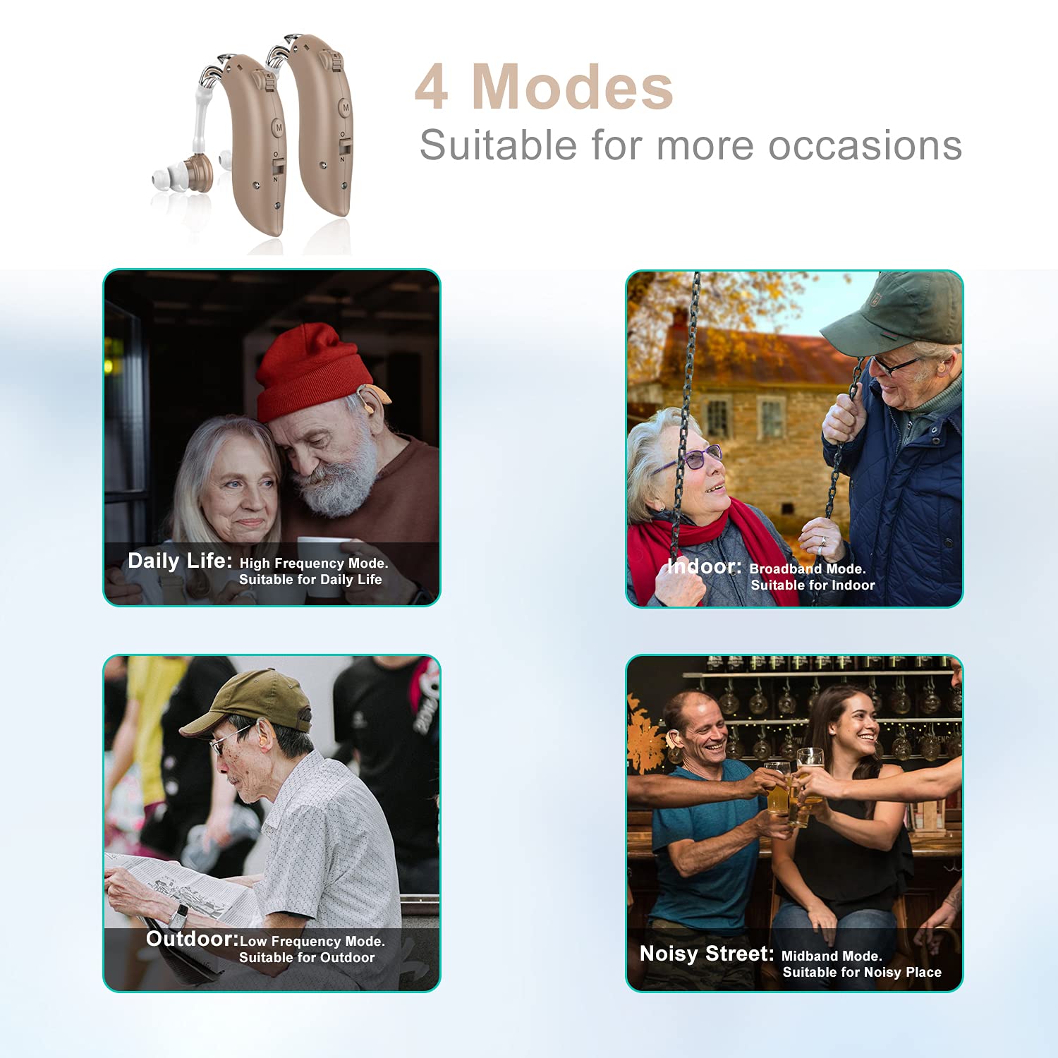 Hearing Aids for Seniors Rechargeable with Noise Cancelling, AMERFIST Personal Hearing Amplifier for Adults Severe Hearing Loss, G25 Digital Ear Hearing Assist Devices with Volume Control(Brown)