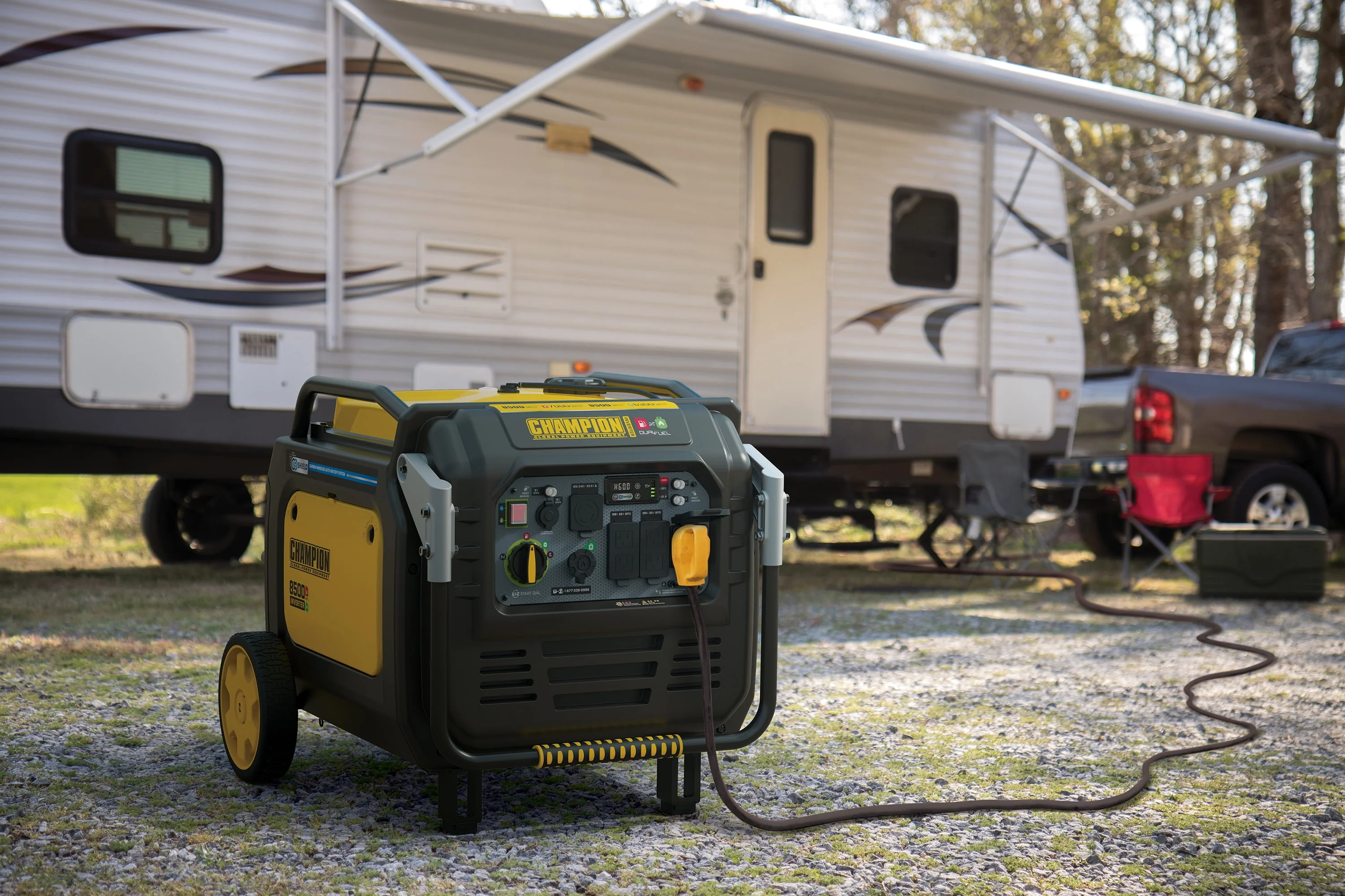 Champion Power Equipment 8500-Watt Electric Start Dual Fuel Inverter Generator with Quiet Technology, CO Shield