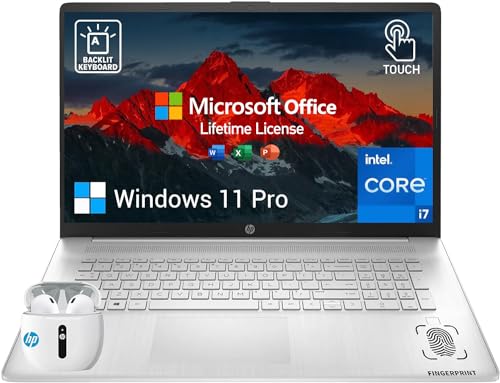 HP 17 Touchscreen Laptop Computer, 17.3” HD+ Touch Screen Business PC, Intel Core i7