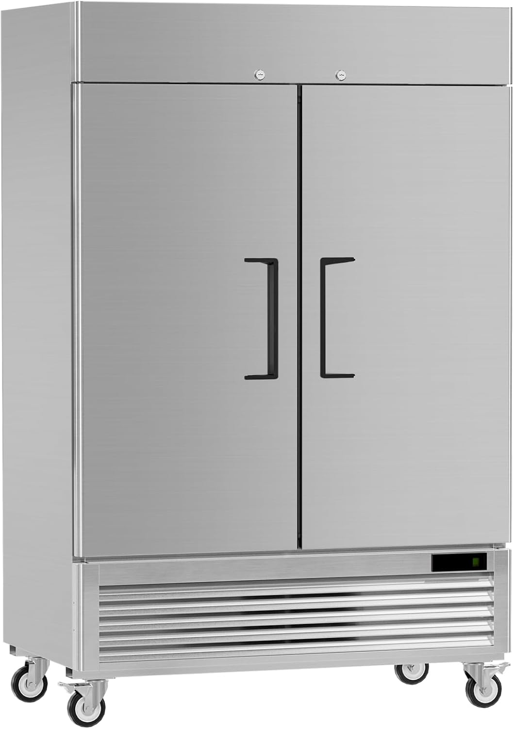 54" Commercial Freezers Upright 2 Door Stainless Steel Reach In Freezer with 8 Shelves, 49 Cubic Feet Air Cooling Auto Defrost Freezer for Restaurant Kitchen Garage, ETL NSF Approved