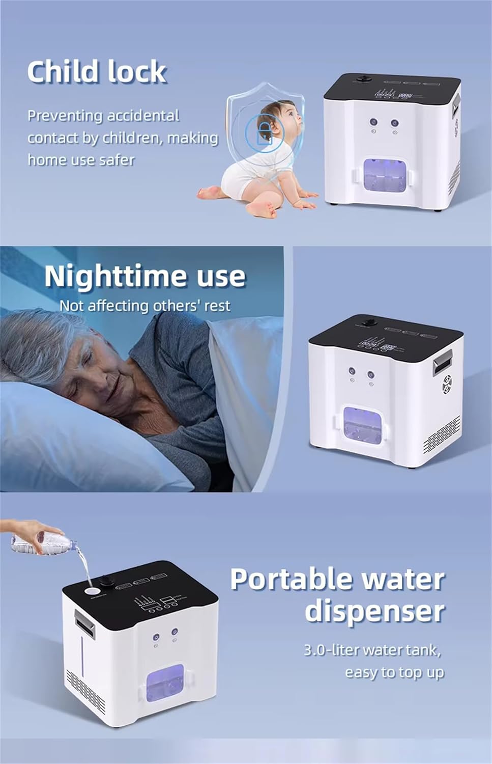 Hydrogen Inhalation Machine, HO Separated 450ml/min Double-Port Inhaler, PEM/SPE Technology, 99.99% High Purity Hydrogen Generator