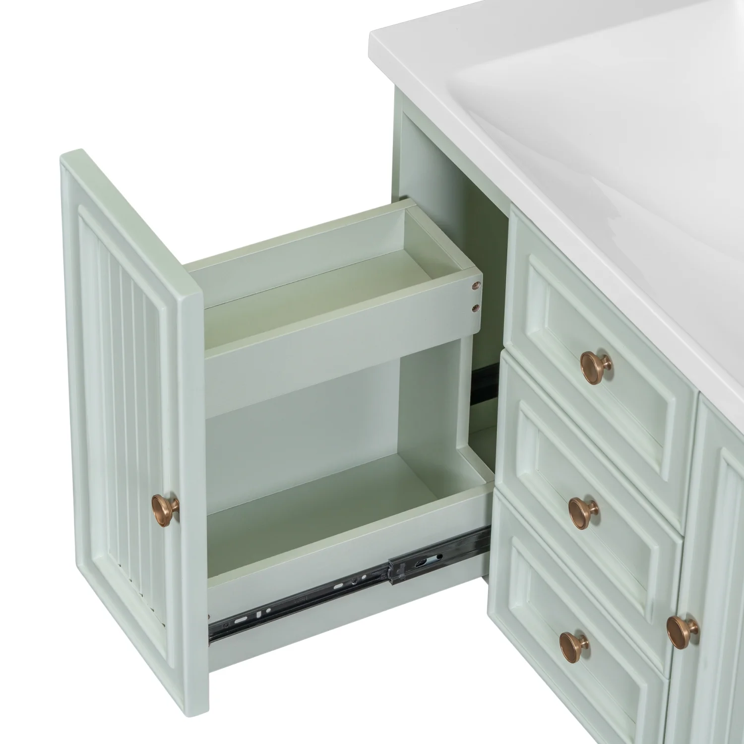 Churanty 30" Wall Mounted Bathroom Vanity with Sink, Vanity Cabinet with Functional Storage Drawer, Solid Wood & MDF Board, Green