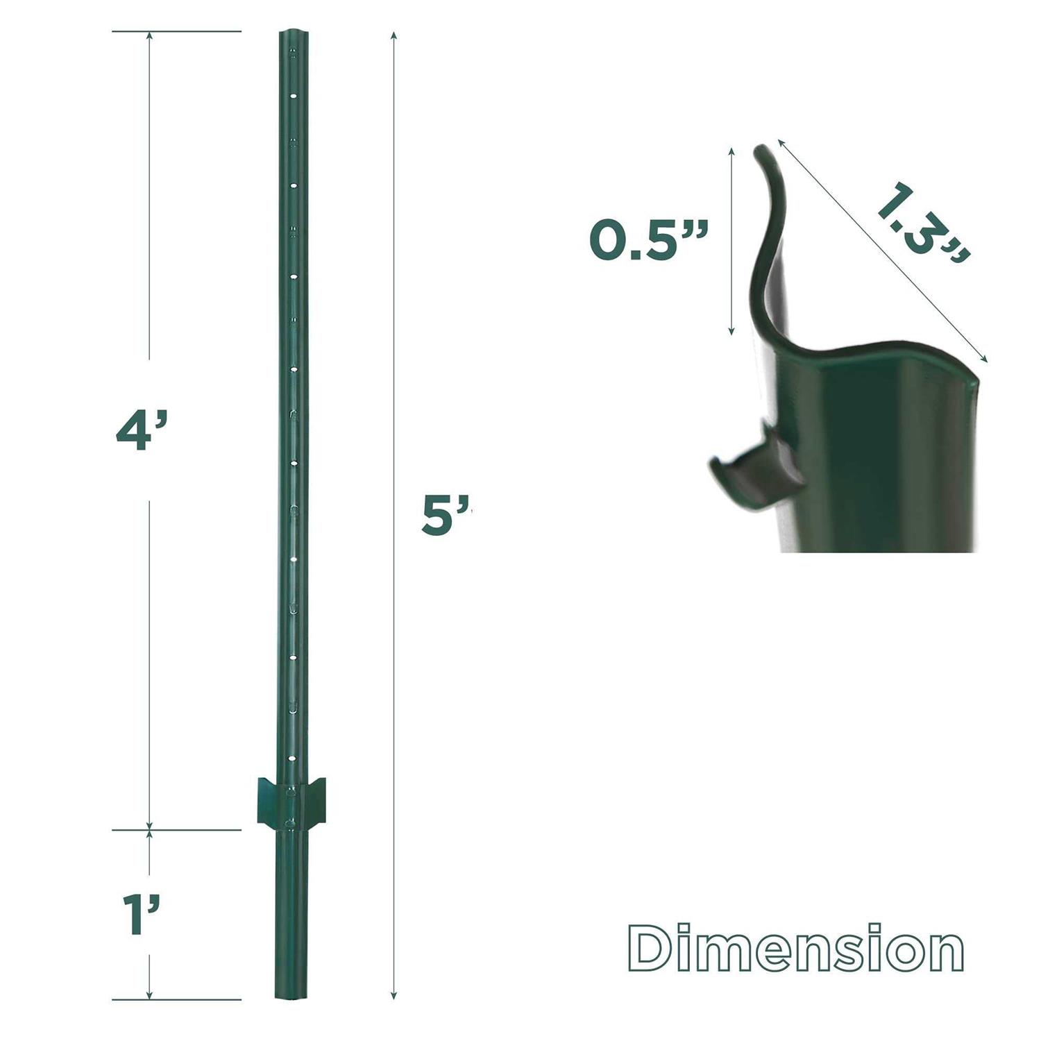 VASGOR Sturdy Duty Metal Fence Post Garden U Post for Fencing - Shop Hardware Tools Online Store