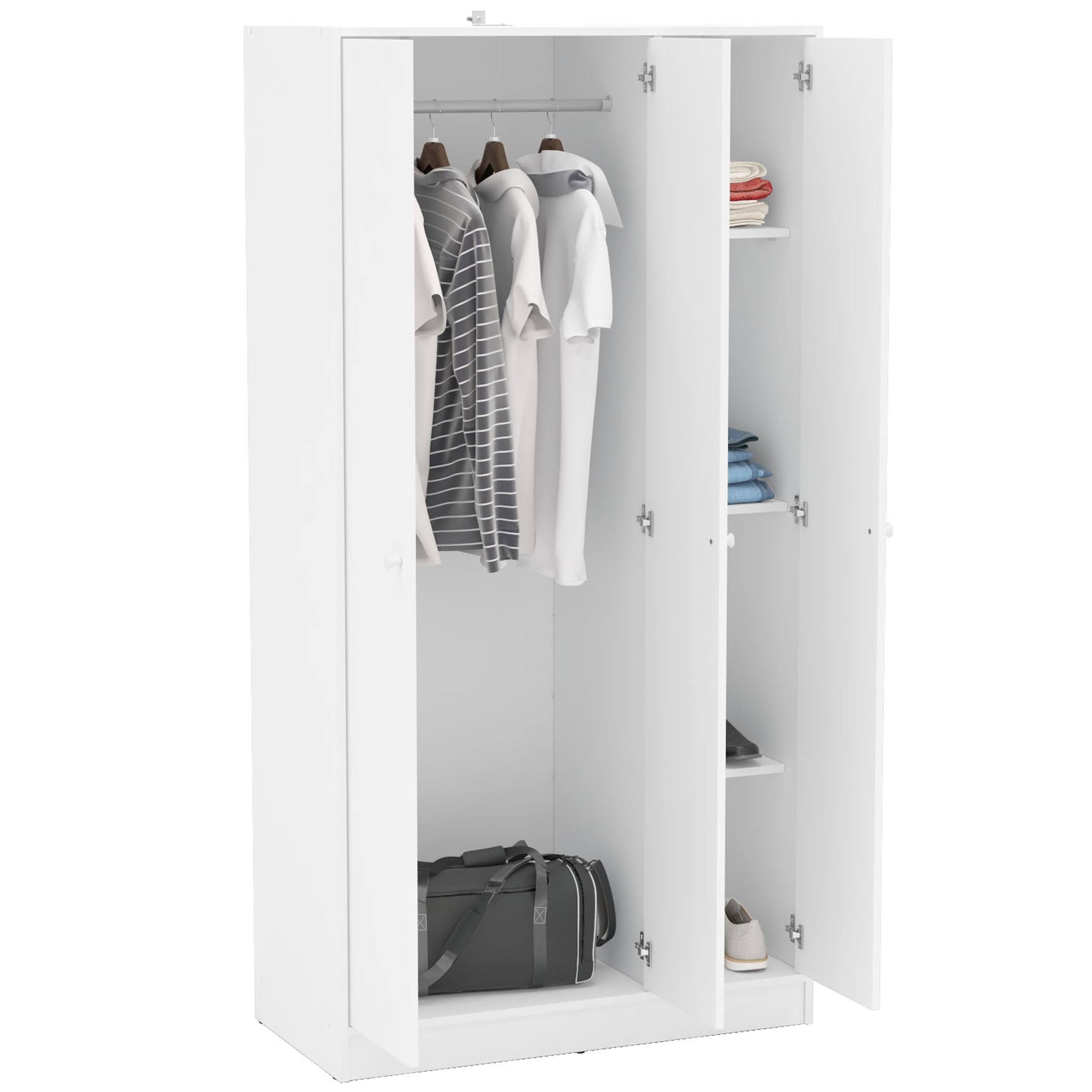 Polifurniture Denmark 3-Door Wardrobe - White
