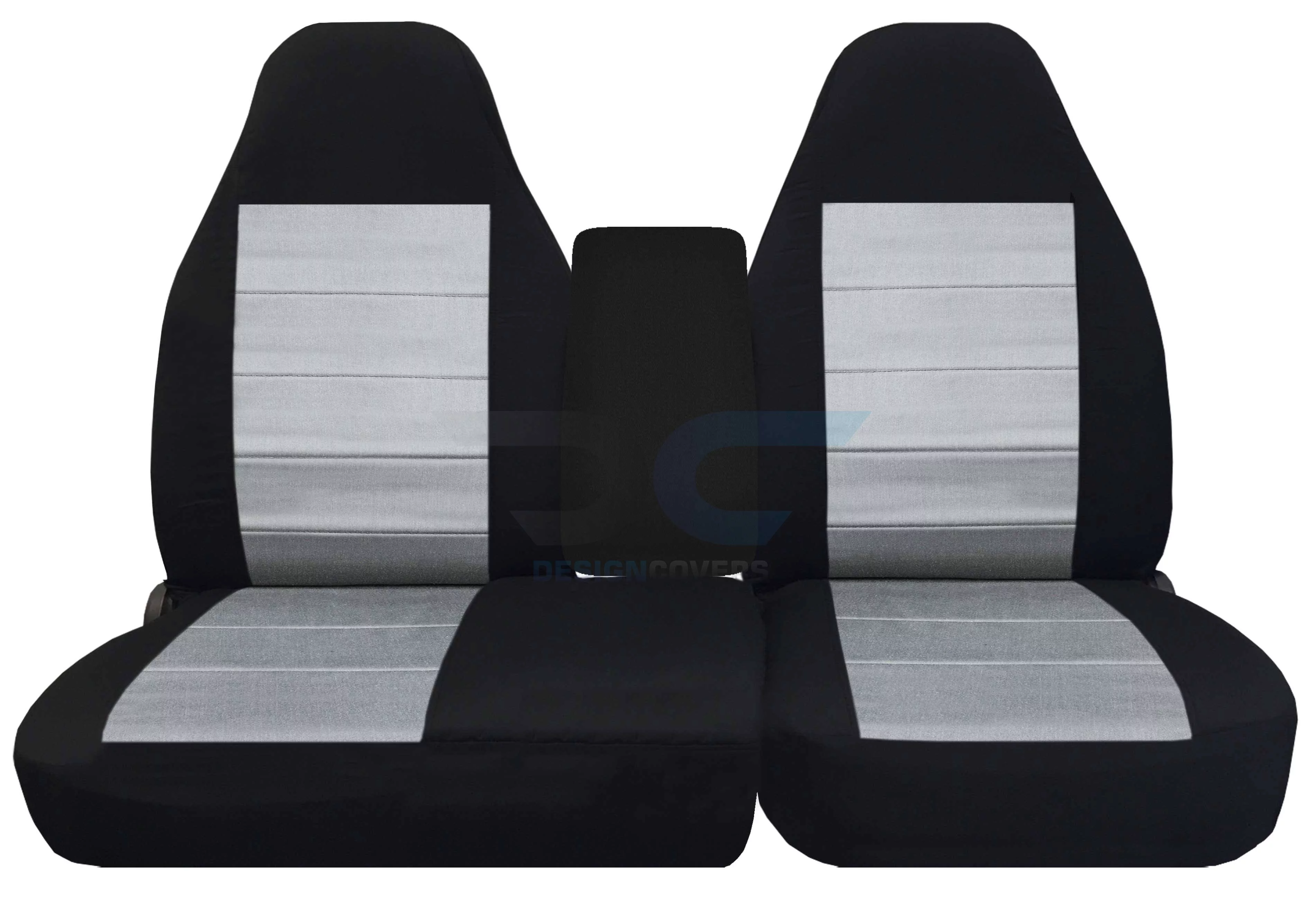 T94-Designcovers Fits 2001-2003 Ford F-150 Velour Truck Seat Covers (Front 40/60 Split Bench)with Molded Headrests,Opening Console:Black and Silver - Curated Treasures Market