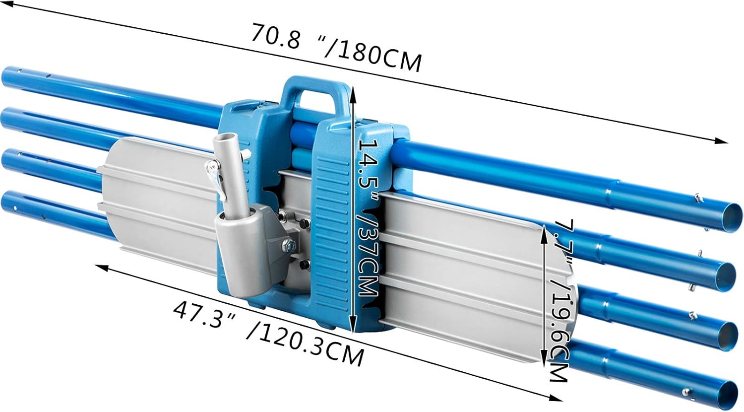 VEVOR Bull Float Magnesium Concrete Float 48 x 8" Round End Concrete Float Tool Cement Tool Bull Concrete Kit Bull Float with 4 Float Handle Bull Float Bracket Concrete Tools Finishing Bull Float