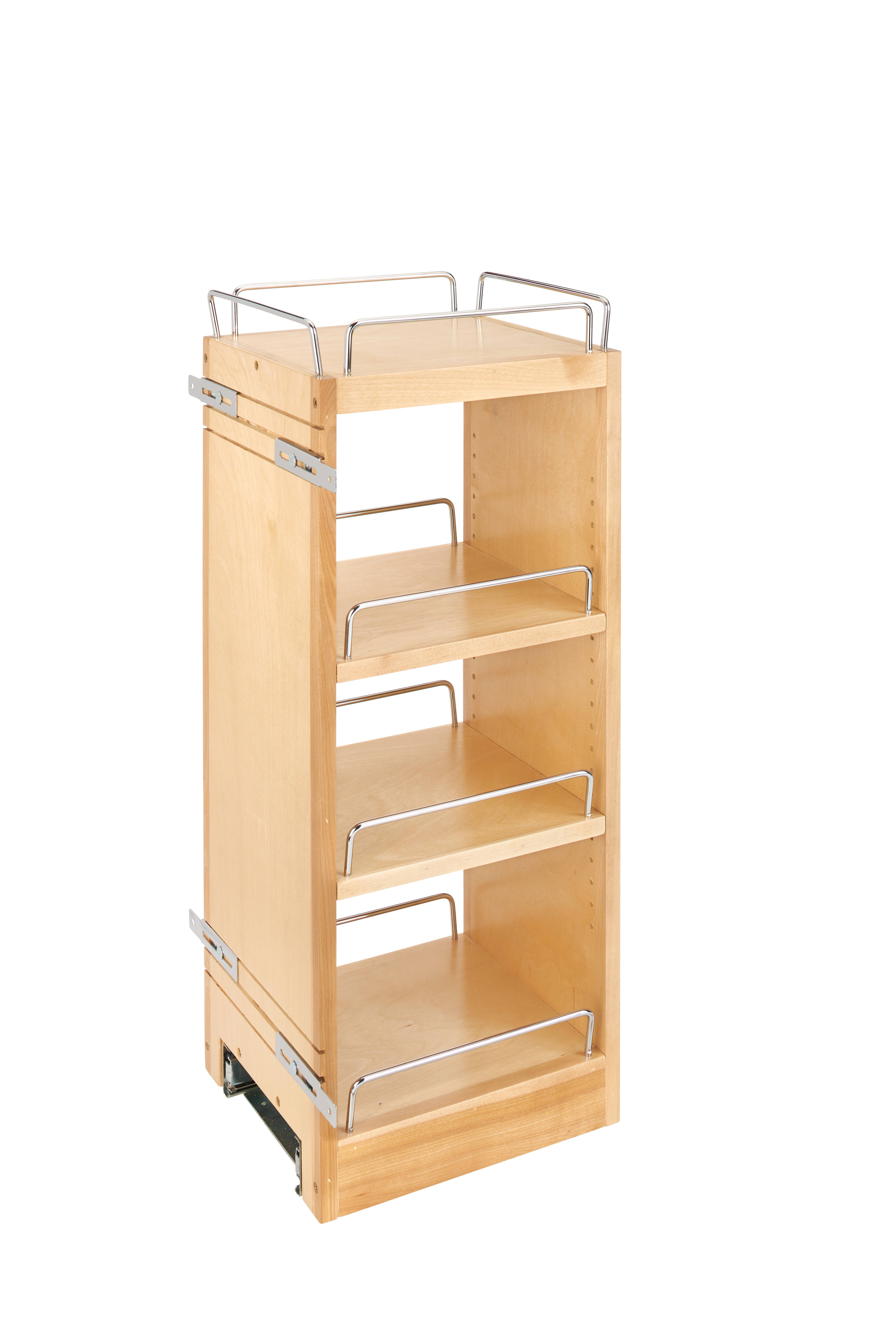 Rev-A-Shelf 9 in Wood Pull Out Wall Organizer w/Soft Close