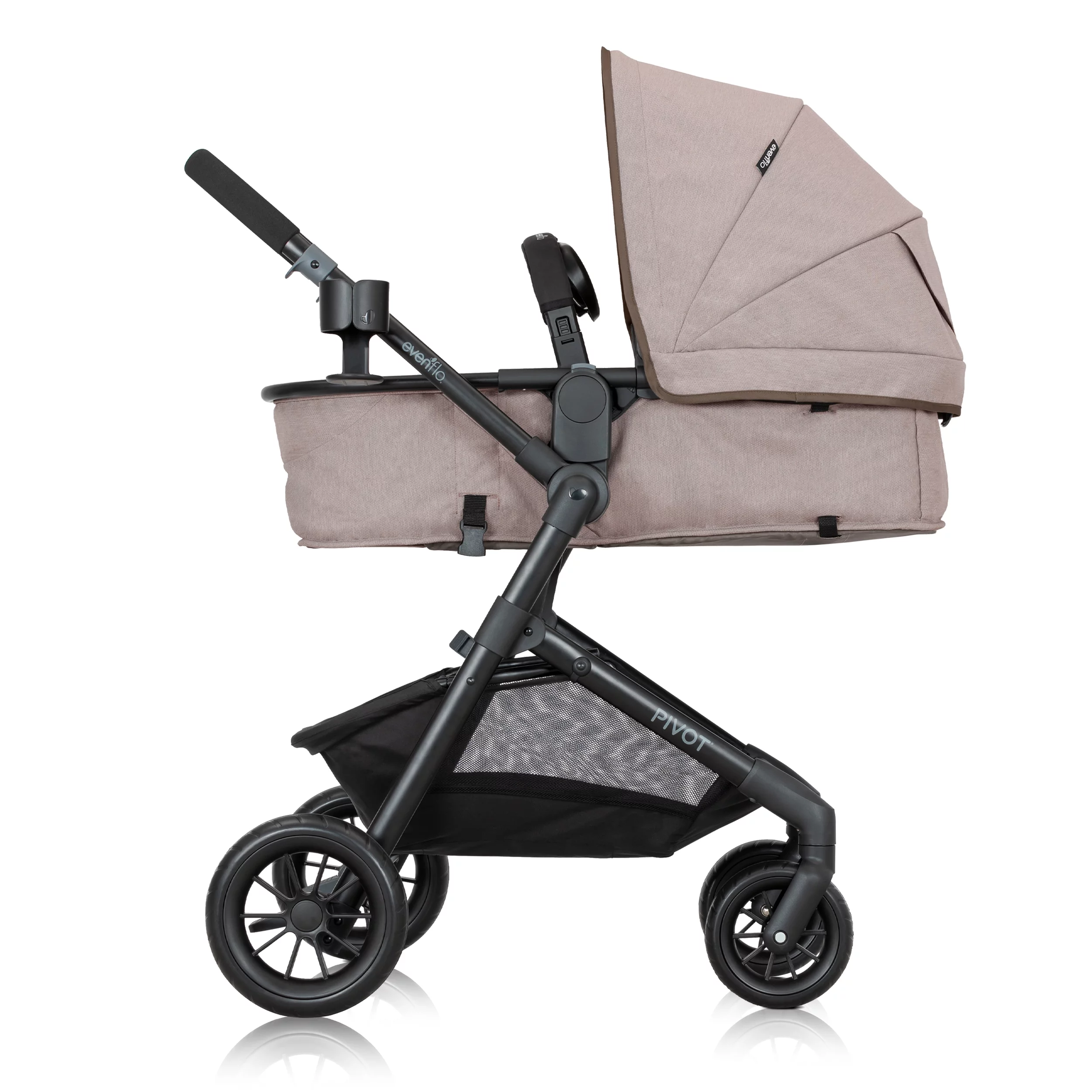 Pivot Modular Travel System with LiteMax Infant Car Seat with Anti-Rebound Bar (Desert Tan)