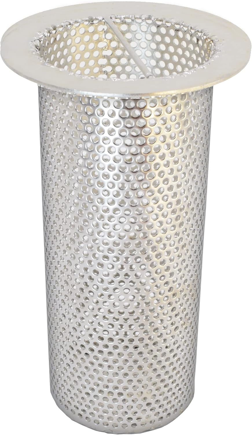4" Commercial Floor Drain Strainer, 8" Tall, Perforated Stainless Steel