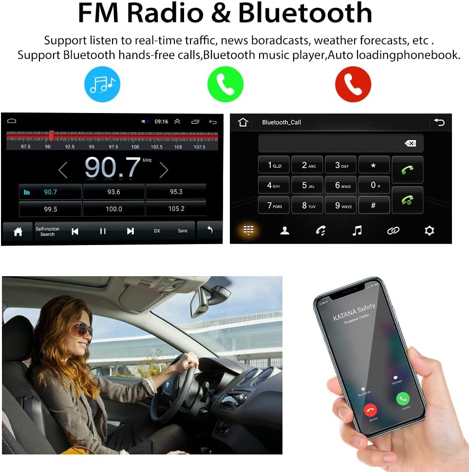 for Honda Civic Car Stereo 10.1 Inch Android Head Unit for Civic 2006-2011 Touch Screen Car Radio with Navigation Bluetooth FM WiFi USB SWC+Backup Camera