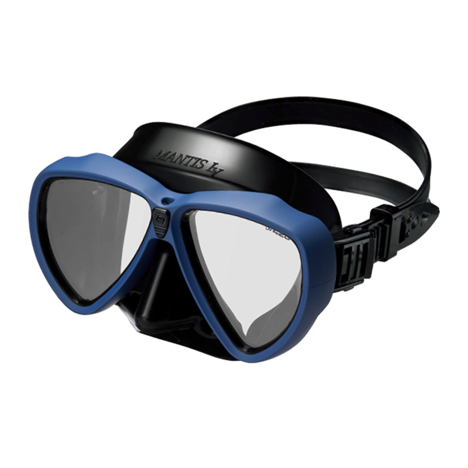 Gull Mantis LV Mask, Black Silicone w/Rubber Smk Blue Frame, RX-10.0