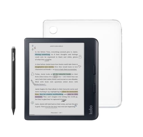 Kobo Libra Colour Black eReader with Case Bundle