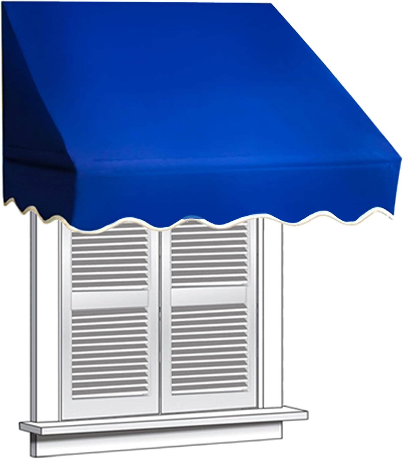 ALEKO Retractable Door Or Window Awning - 4 x 2 Feet - Dark Blue Pack of 2