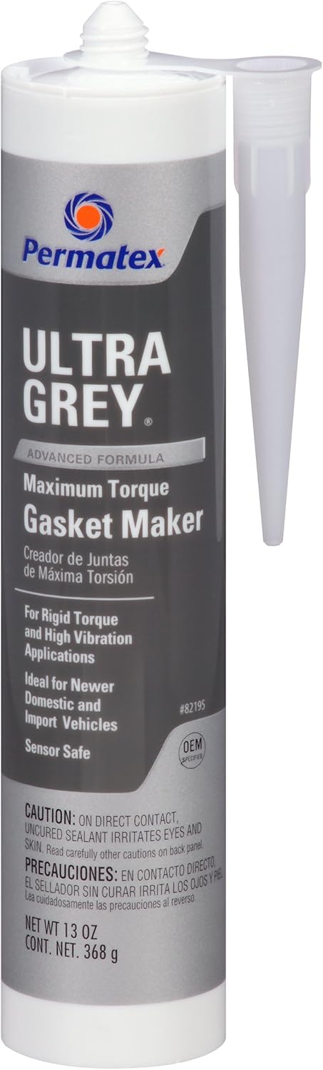 Permatex 82195-6PK Ultra Grey Rigid High-Torque RTV Silicone Gasket Maker - 13 oz., (Pack of 6)