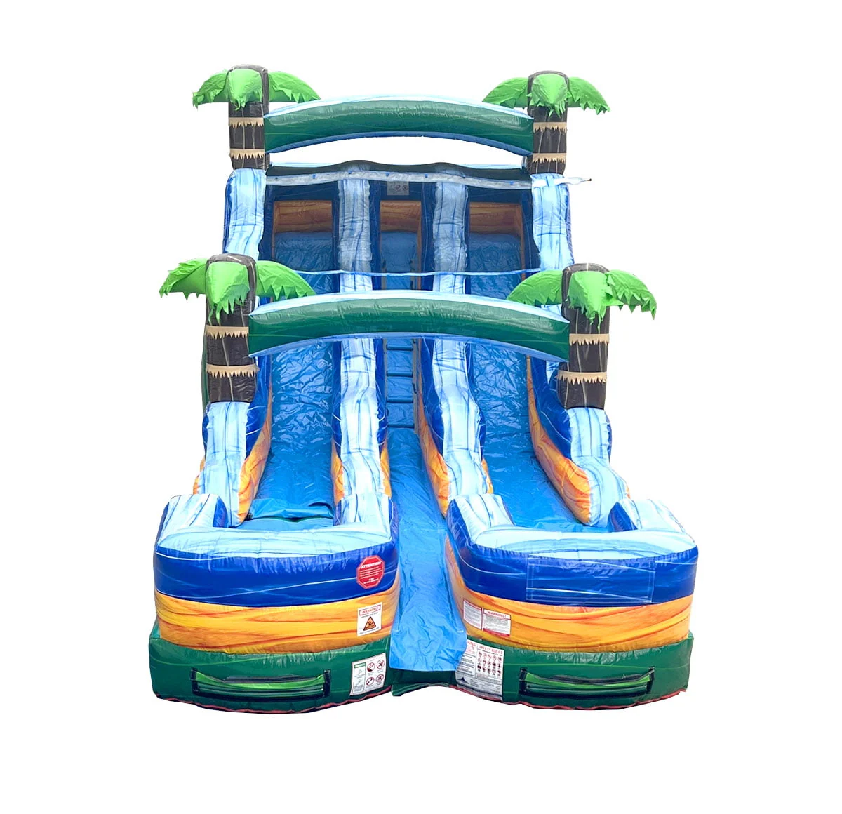 TentandTable Commercial Inflatable Water Slide, Rainbow Double Lane with Blower, 13'
