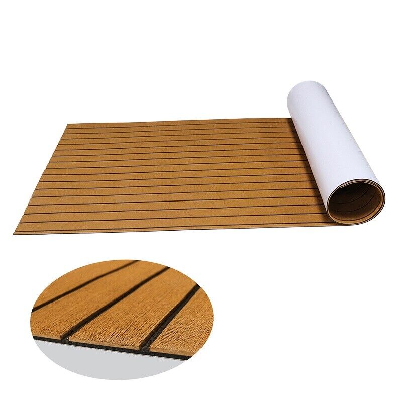 Boat Decking EVA Teak Decking Sheet, Faux Teak Decking Mat for Boat Yacht Marine Brown