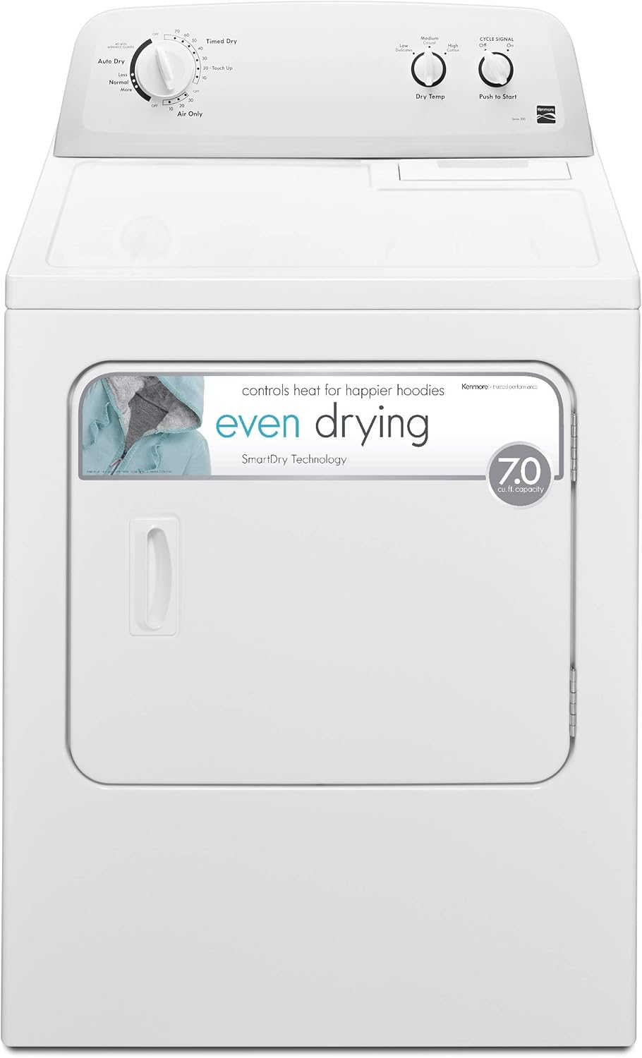 Kenmore Top-Load 7.0 cu. ft. Electric Washer and Dryer Bundle with Wrinkle Guard -White