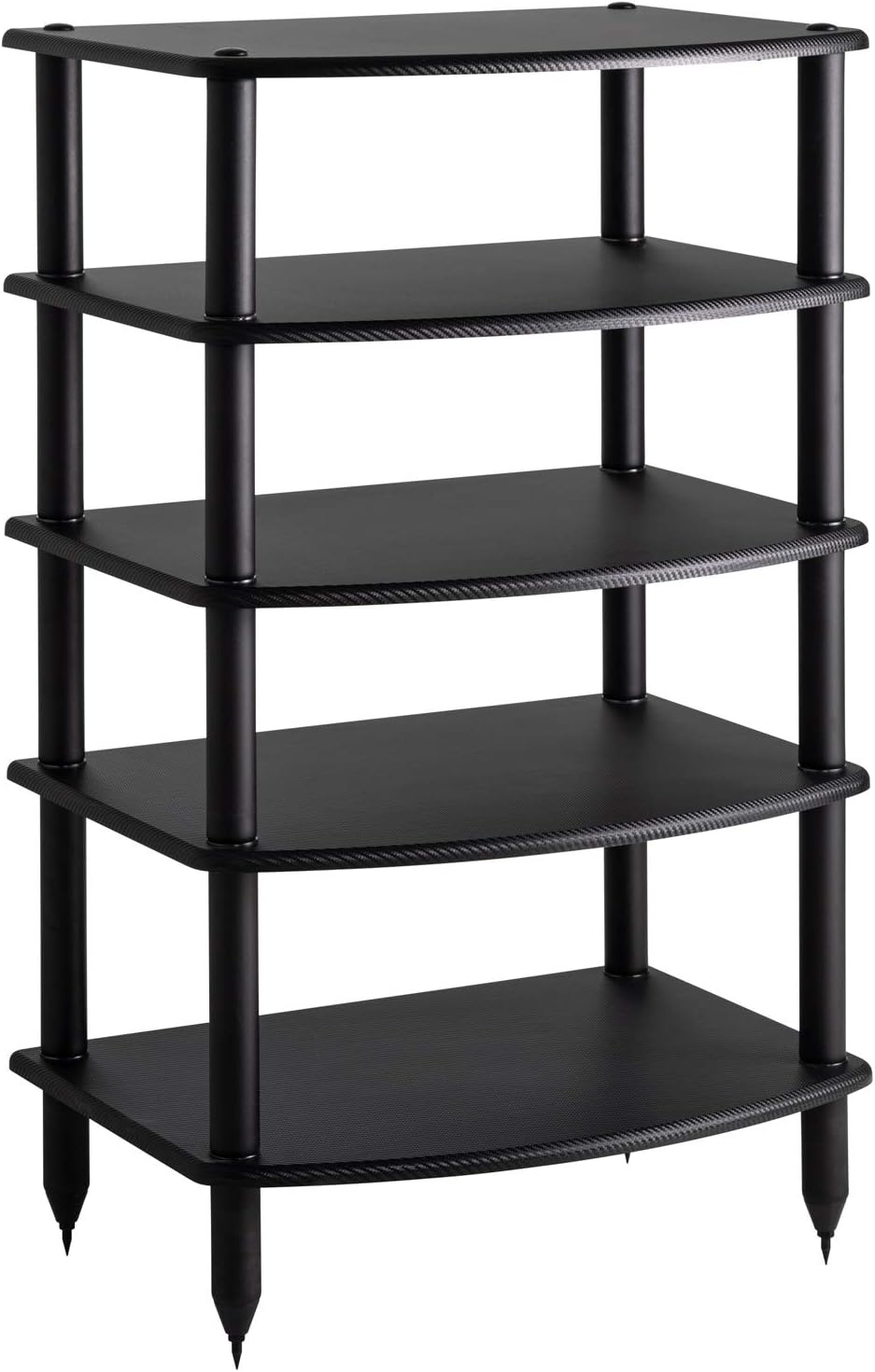Pangea Audio Vulcan Five Shelf Audio Rack, Media Stand, and Components Cabinet (5 Shelf Carbon)