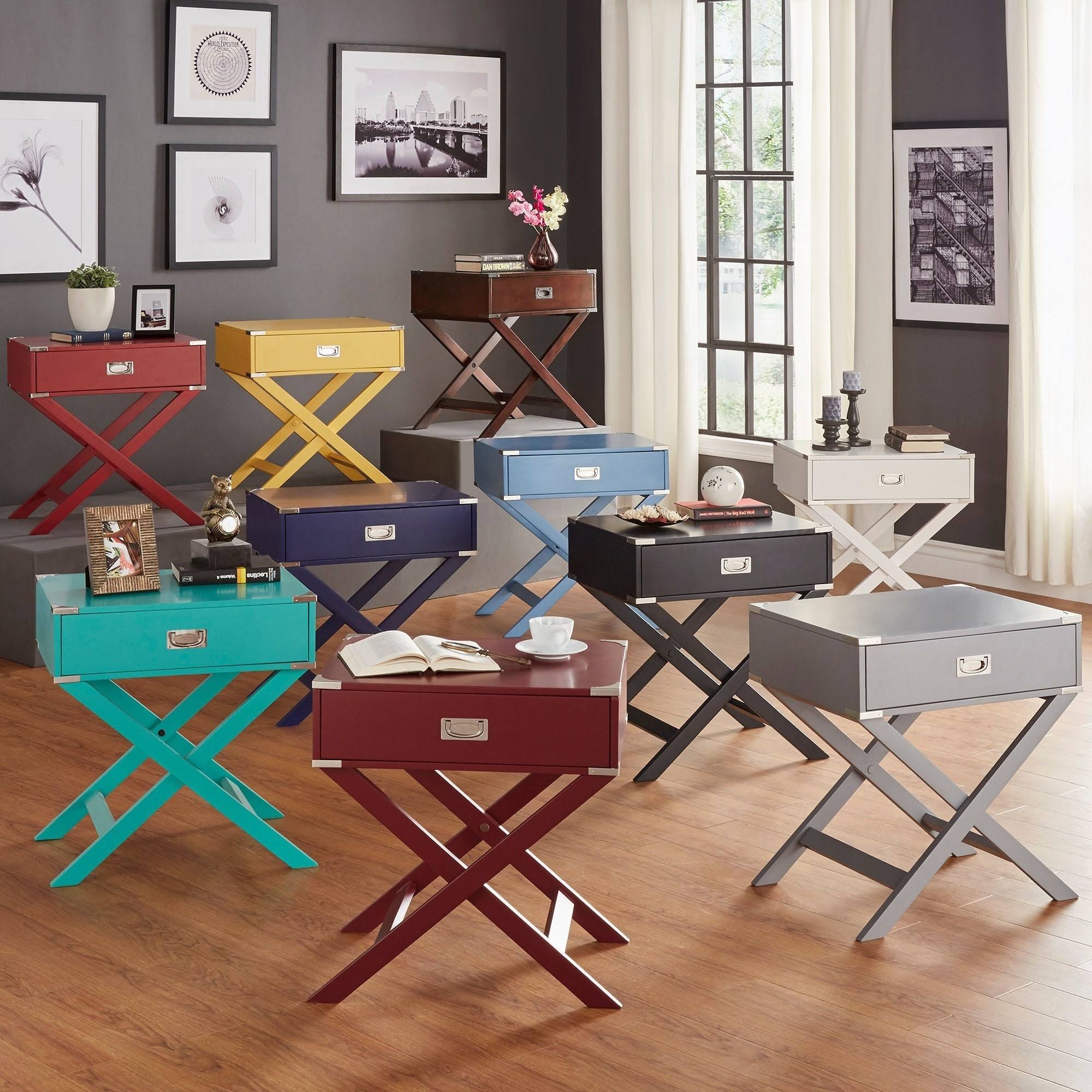 Kenton x Base Wood Accent Campaign Table by Inspire Q Bold - Espresso