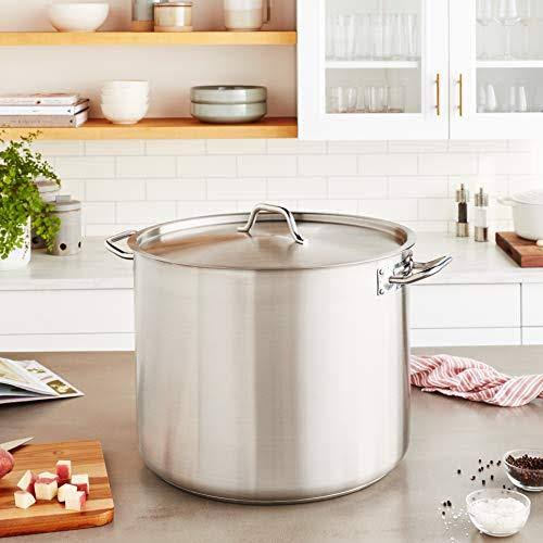 Winco SST-60 Stainless Steel Stock Pot 60 qt with Cover
