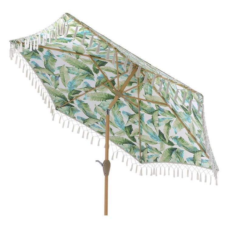 Threshold Accents | 9& Round Patio Umbrella Vacation Tropical | Color: Red/Tan | Size: Os | Ruben2019&s Closet