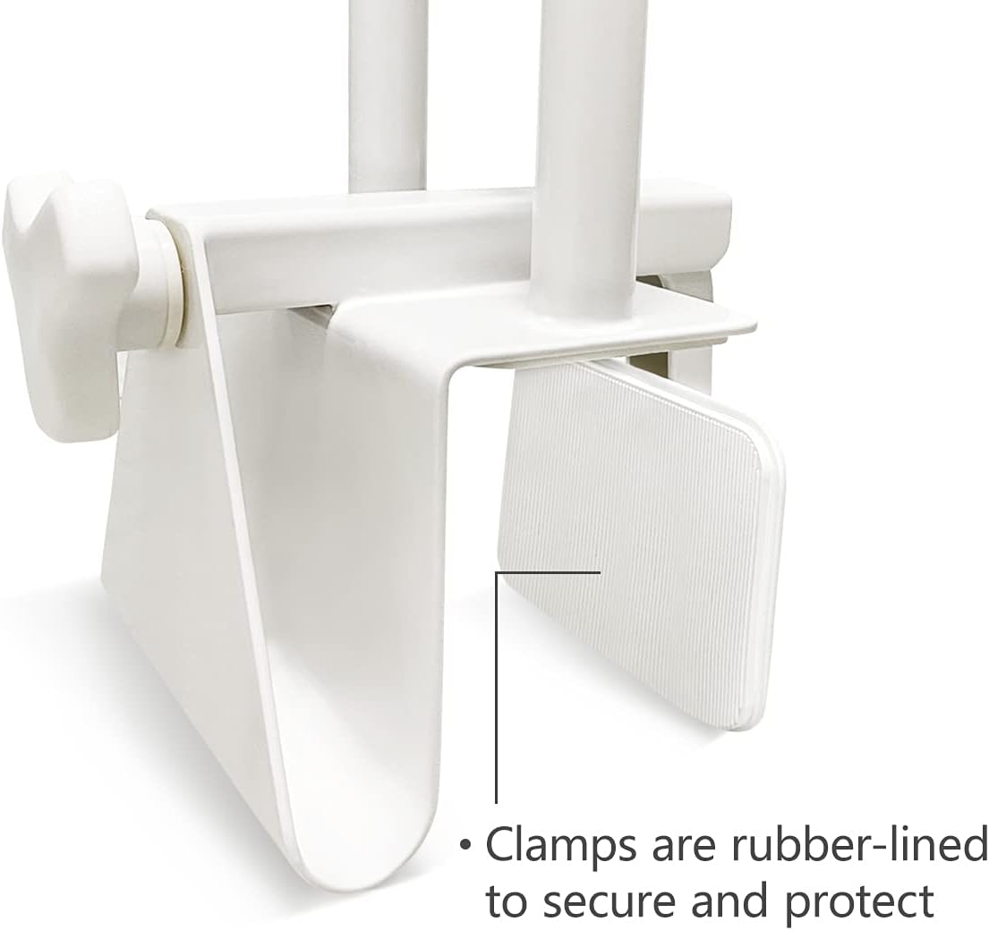 UNLICON Medical Adjustable Bathtub Safety Rail Shower Grab Bar Handle for Seniors, White Pack of 2