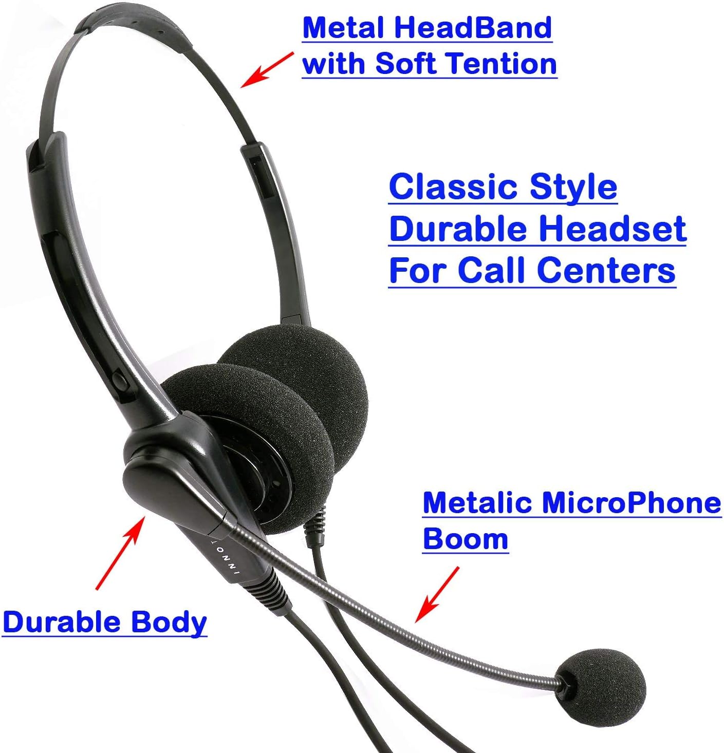 Phone Headset Compatible with Avaya Nortel Phone 1140e, 3903, M3904, NT8B30, NT8B40 Headset - Cost Effective Customer Service Binaural Noise Cancel Headset