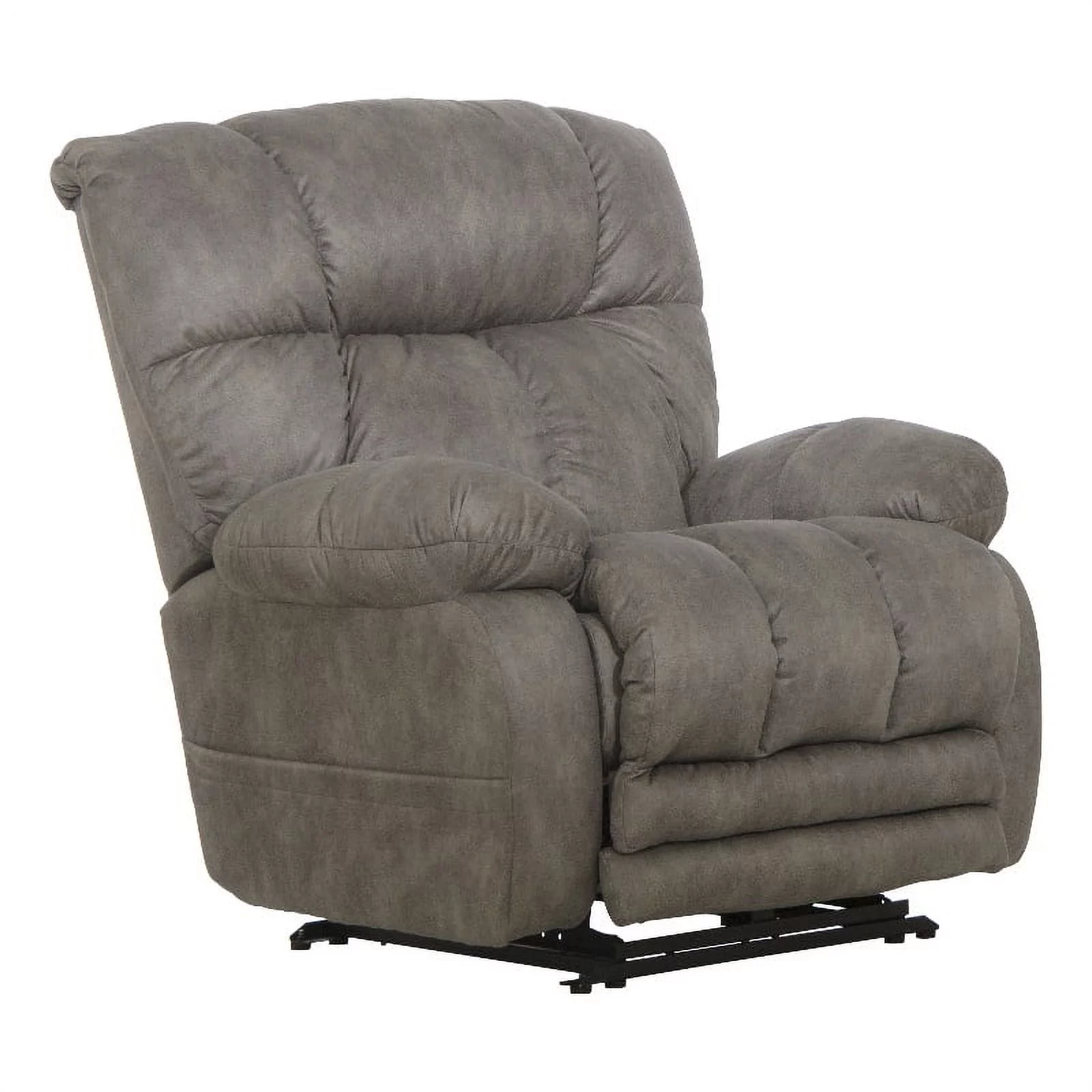 Catnapper Dixon Oversized Power Lay Flat Recliner in Gray Fabric