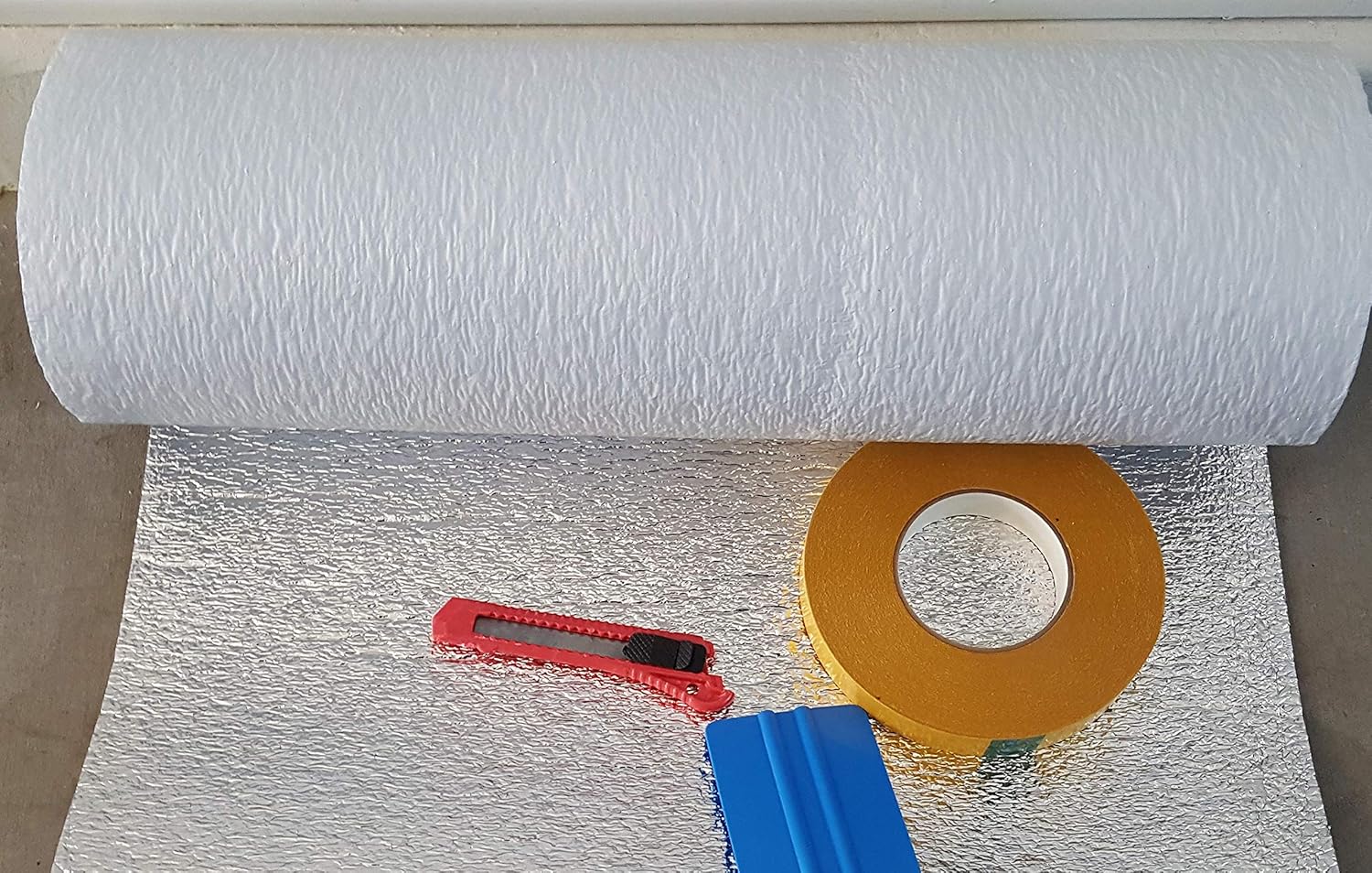 Ant NASA Tech White Reflective Foam Core 2 Car Garage Door Insulation Kit 18FT (Wide) x Xtra (HIGH 6 Panel) R Value 8 Made in USA New and Improved Heavy Duty Double Sided Tape 6 Panel 24 Inches