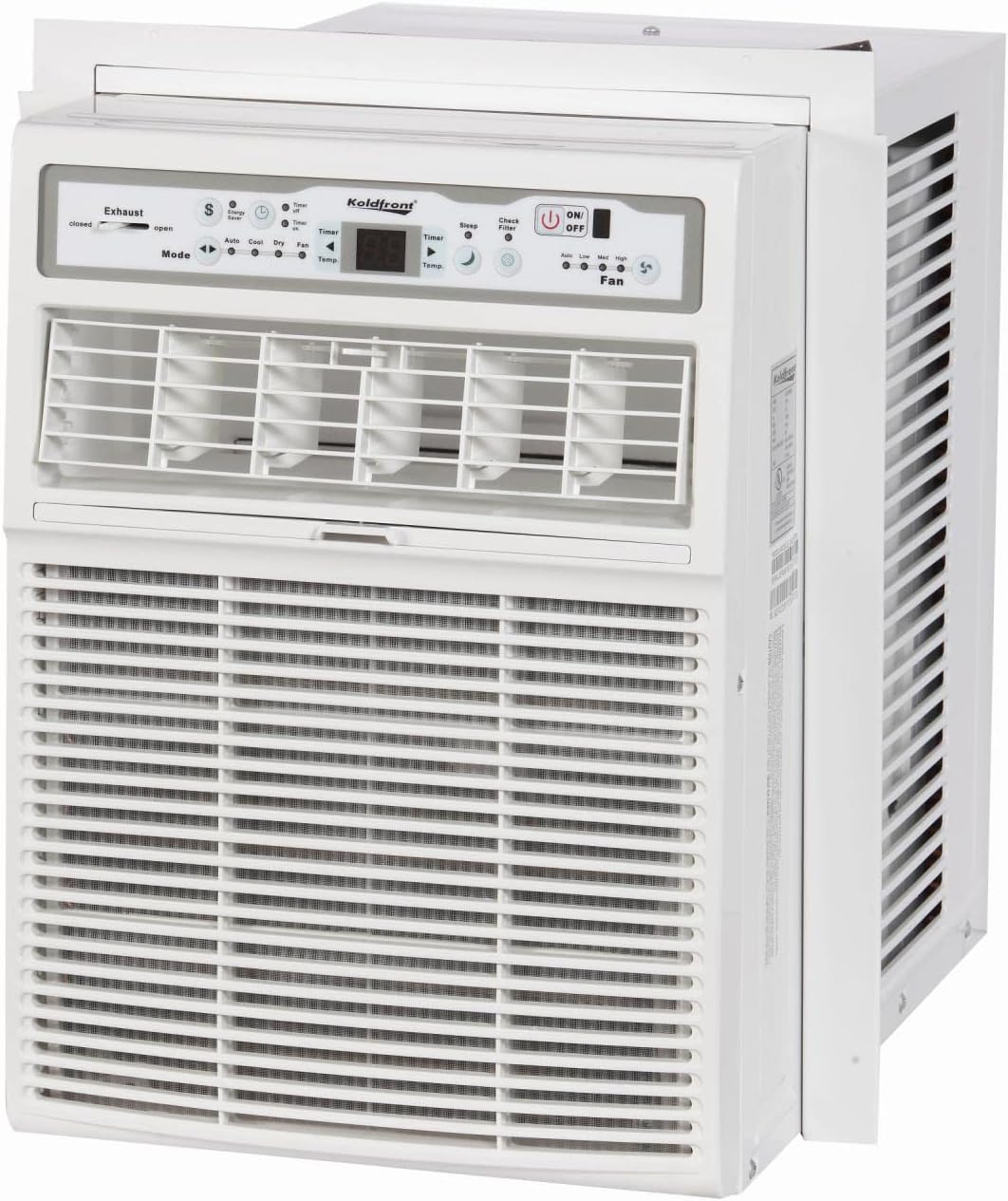 Koldfront CAC8000W 8000 BTU 115V Casement Air Conditioner with Dehumidifier and Remote Control