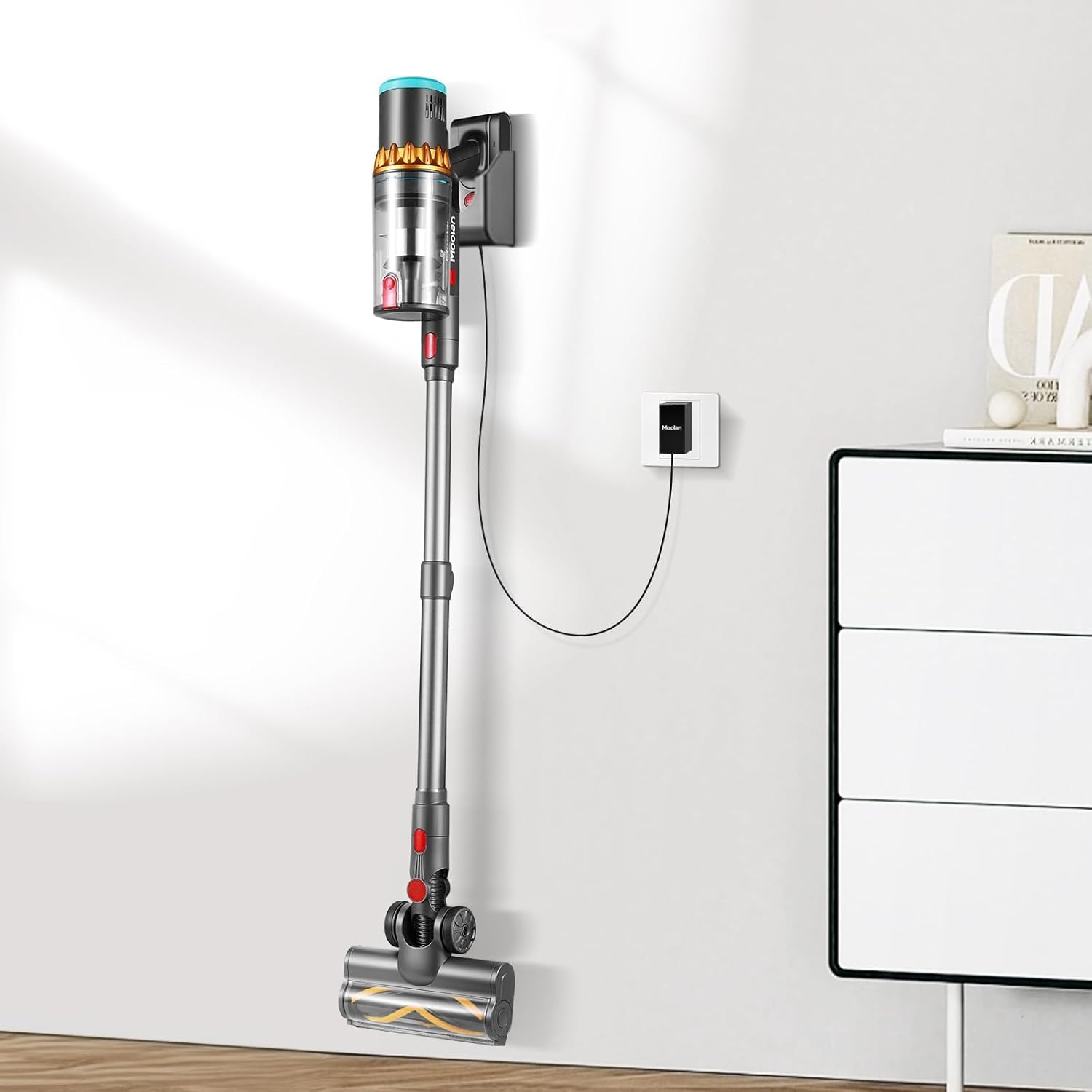 6 in 1 Cordless Vacuum Cleaner, Stick Vacuum Cordless with Touch Screen, 250W Brushless Motor Vacuum Cleaner for Home Hardwood Floor Carpet Pet Hair