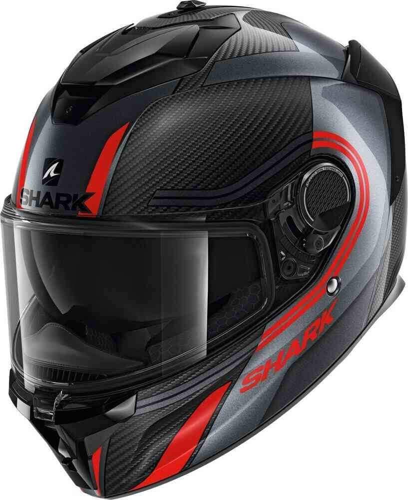 Shark Spartan GT Carbon Tracker Helmet, black-white-orange, Size Xs