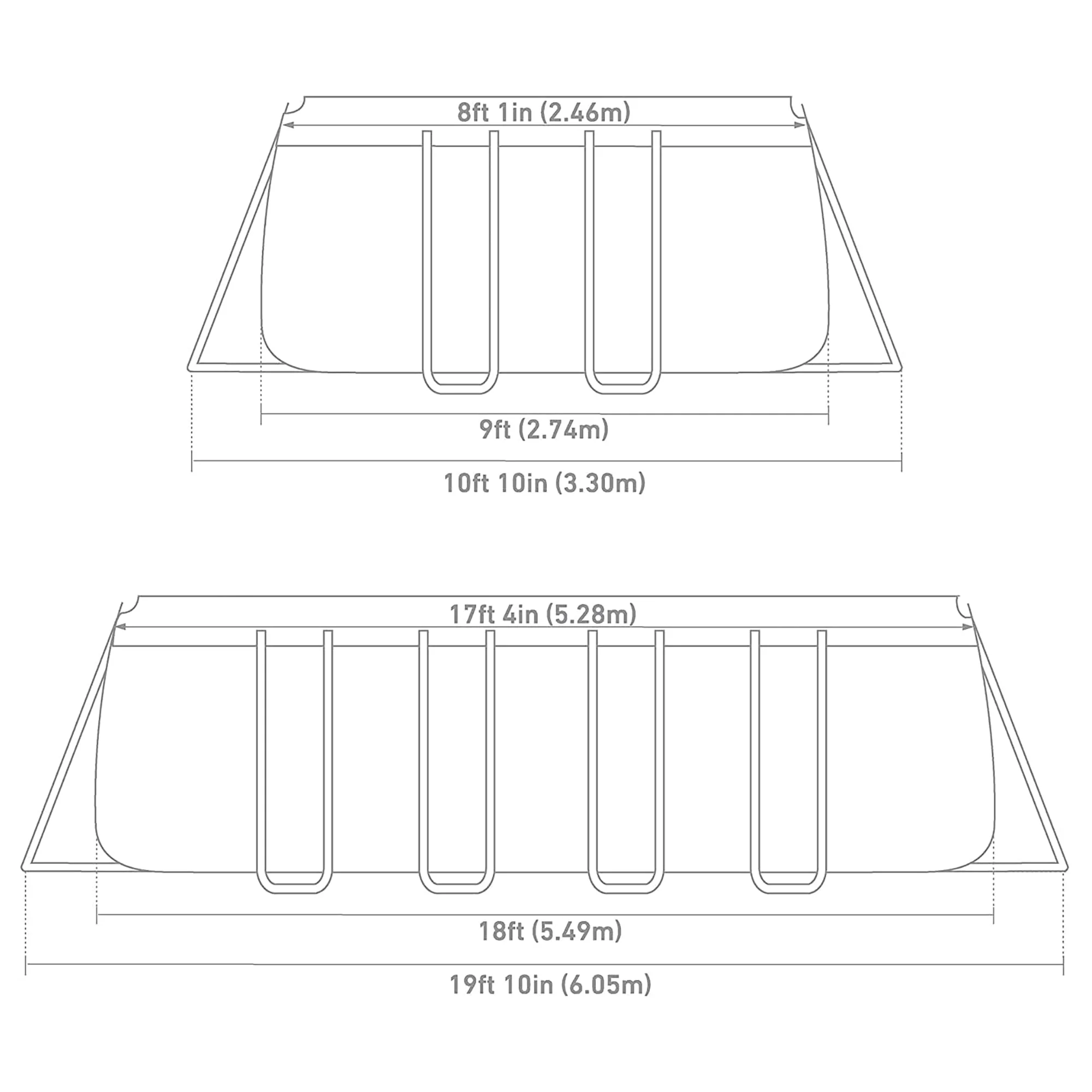 Ultra XTR 18' x 9' x 52 Rectangular Above Ground Pool Set W/ Pump