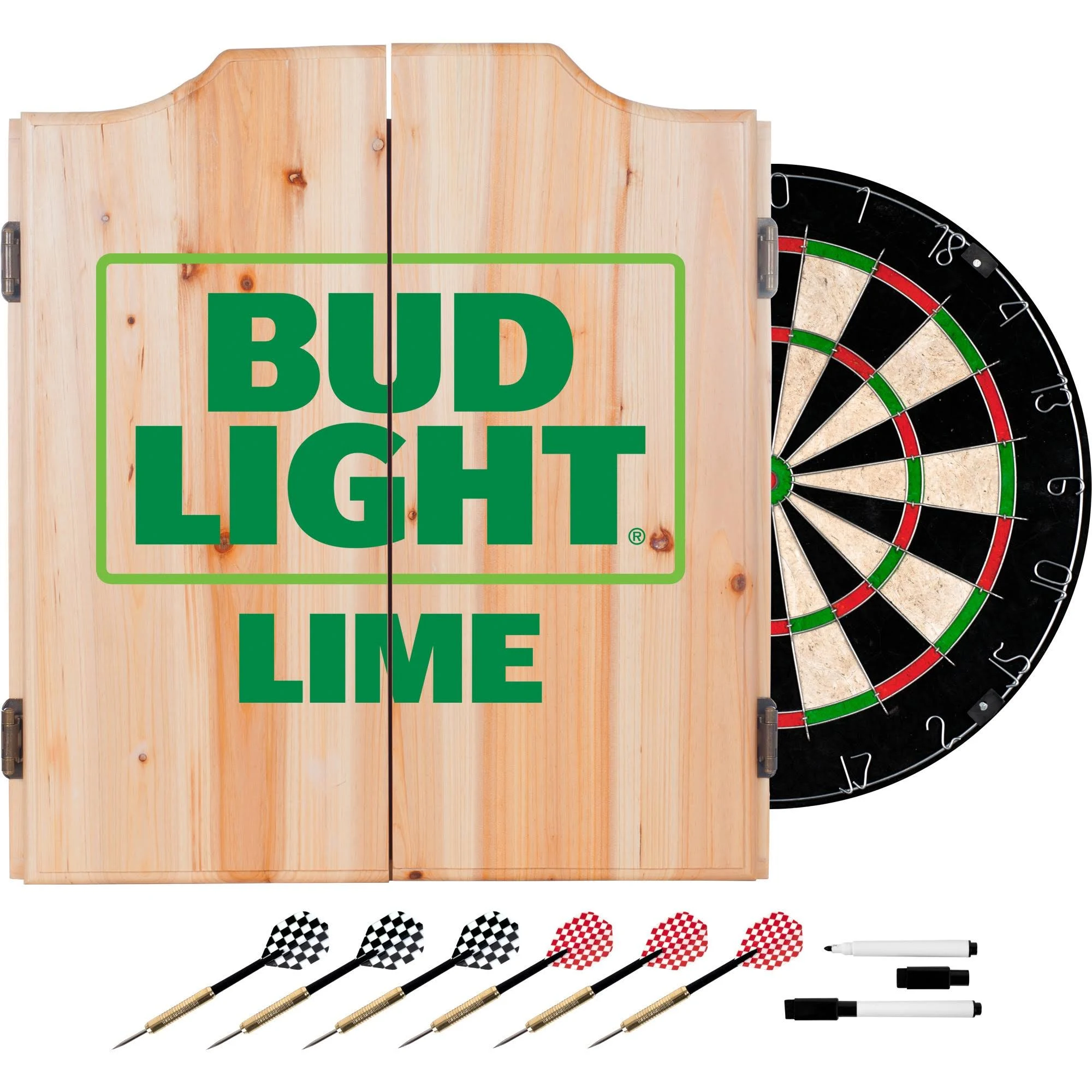 Budweiser Cabinet Dart Board Set