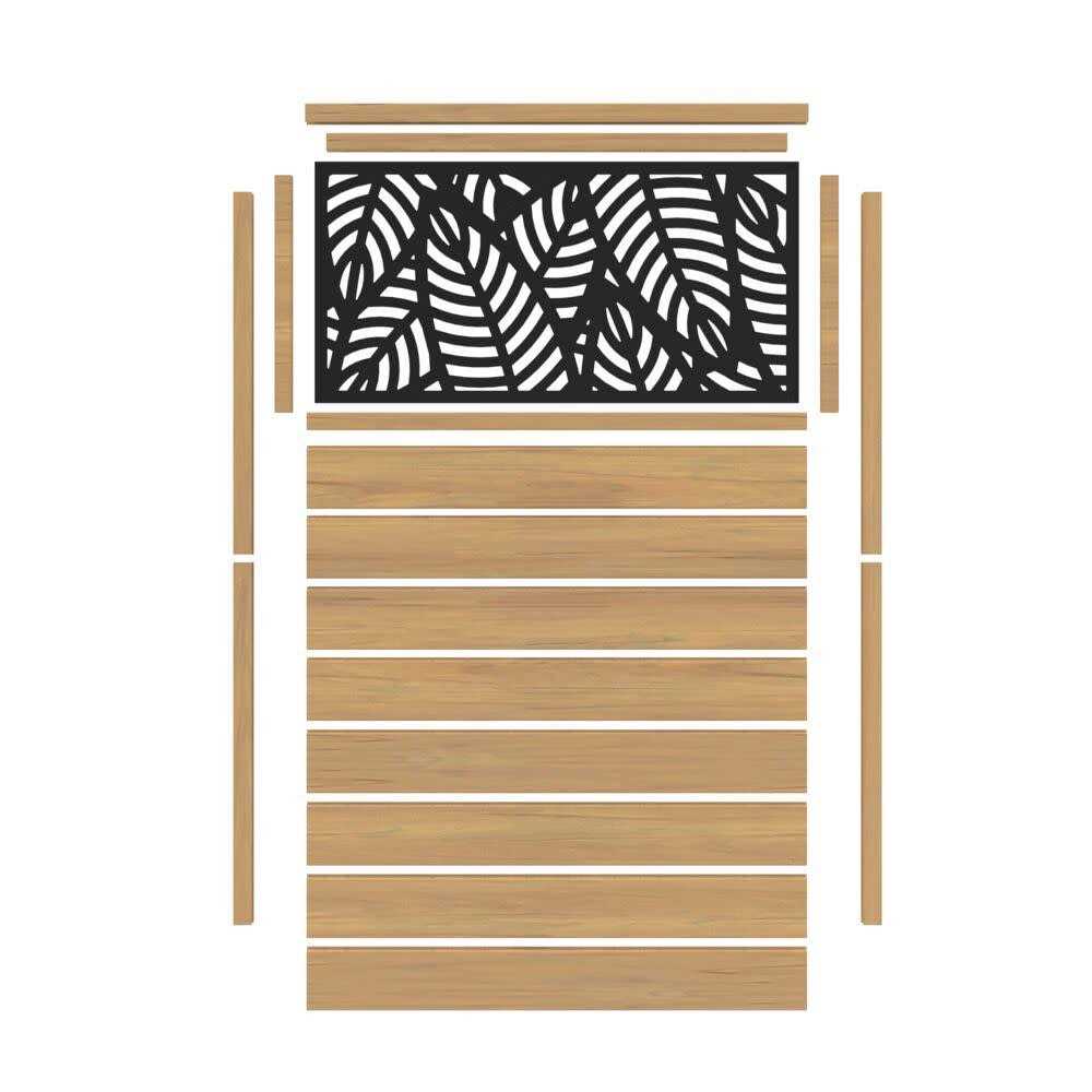 Barrette Outdoor Living 6 ft. x 4 ft. Cypress Vinyl Fence with Sanibel Black Decorative Screen - Shop Hardware Tools Online Store