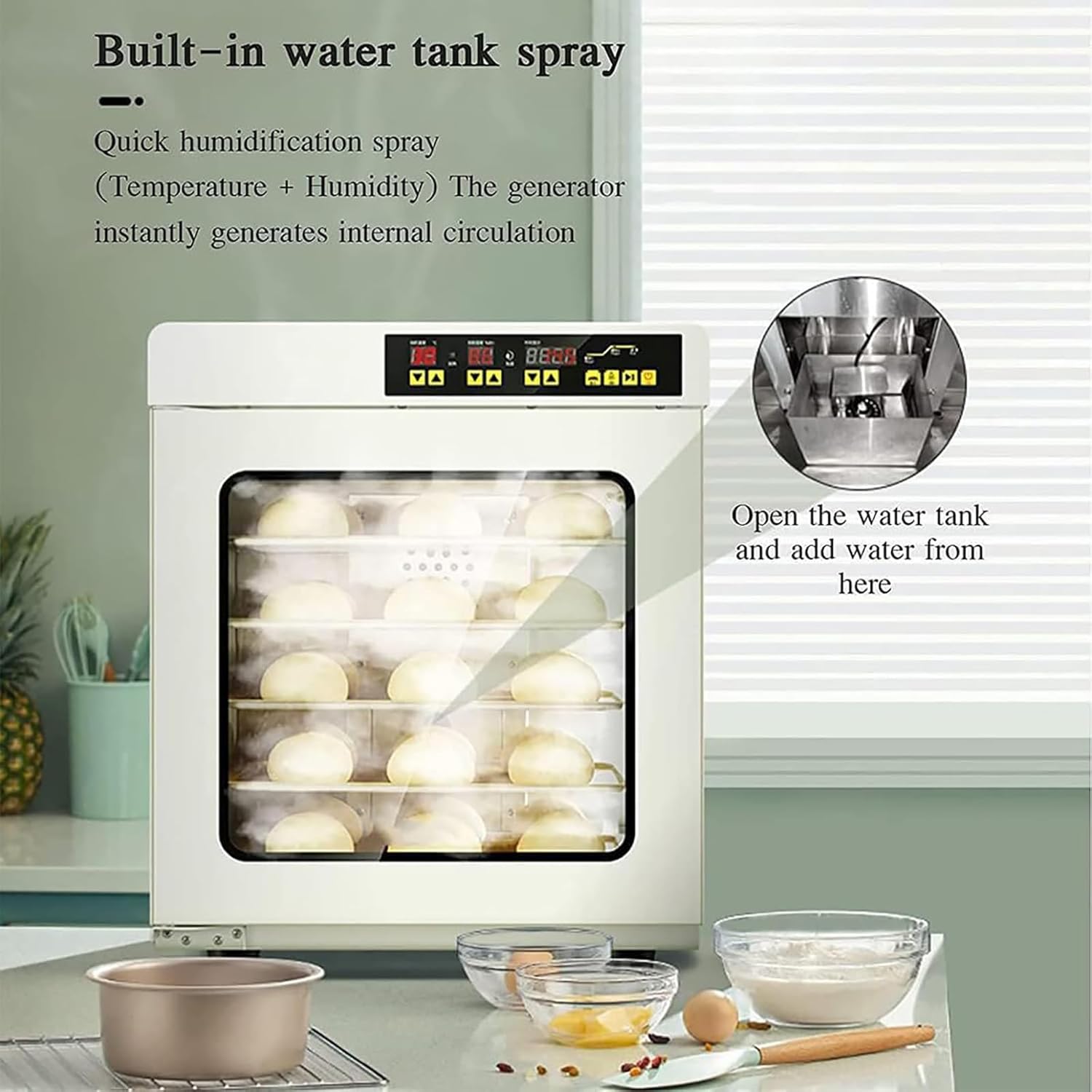 Intelligent Fermentation Box, 112L Household and Commercial Electric Oven, 7-Layer Large Capacity, Built-in Water Tank Spray, Independent Control of Temperature & Humidit