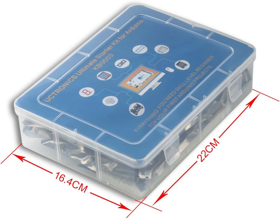 UCTRONICS Ultimate Starter Kit for Arduino with Instruction Booklet, MEGA 2560 R3, ESP8266 Module, 1602 LCD, NE555 Timer, RTC Module, DHT11 Temp & Humi Sensor, Water Lever Sensor, Sound Sensor Module Pack of 2