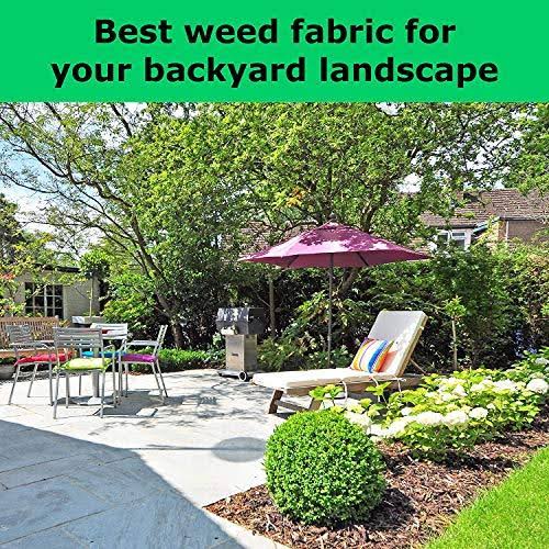 FLARMOR Pro Garden Landscape Fabric Heavy Duty - French Cloth Ground Cover One Roll 6x300 ft 1.8 oz