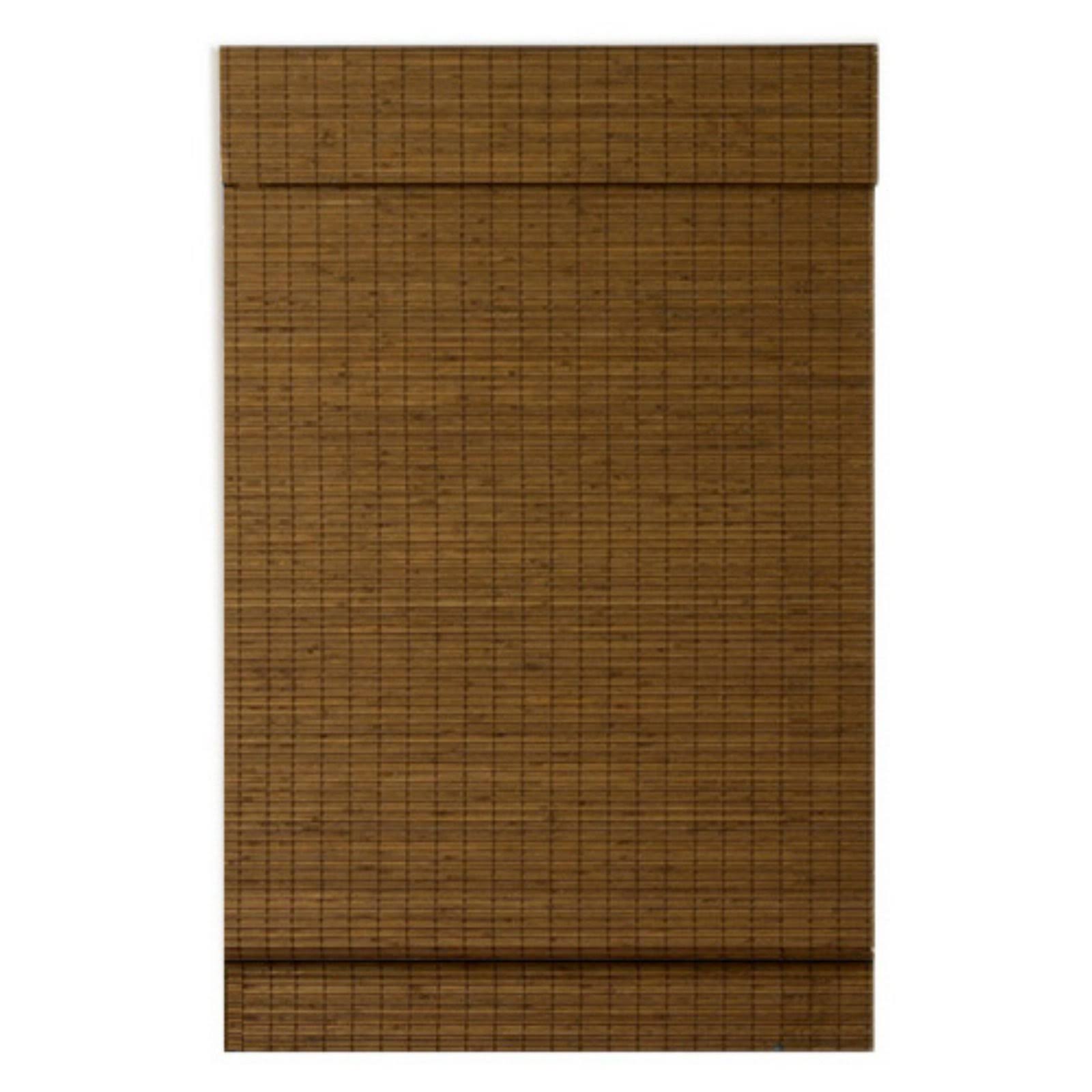 Radiance - Cordless Maple Cape Cod Flatweave Bamboo Roman Shade with Valance 35 in. W x 64 in. L