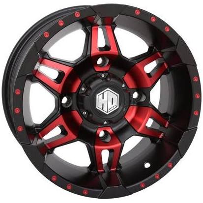 4/156 STI HD7 Alloy Wheel 14x7 4.0 + 3.0 Matte Black/Radiant Red 14hd703-red, Size: 18