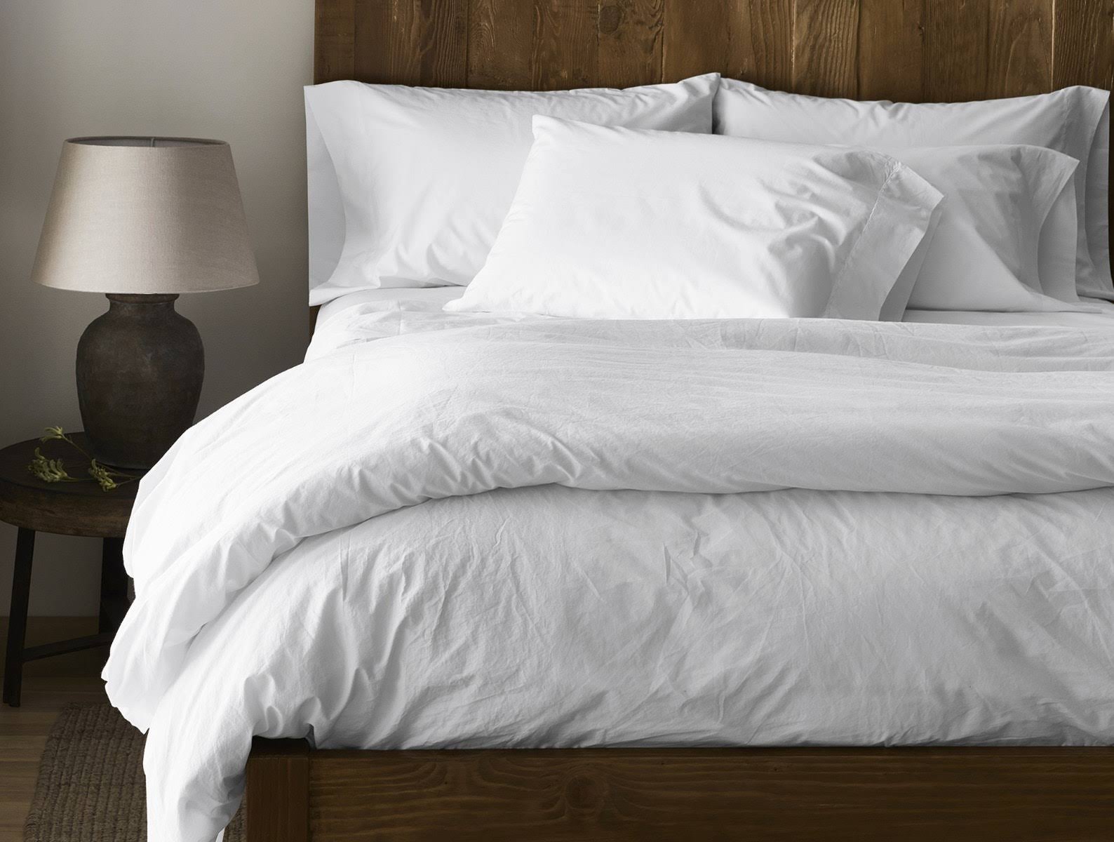 Coyuchi 300 Thread Count Organic Percale Fitted Sheet, Twin, Natural