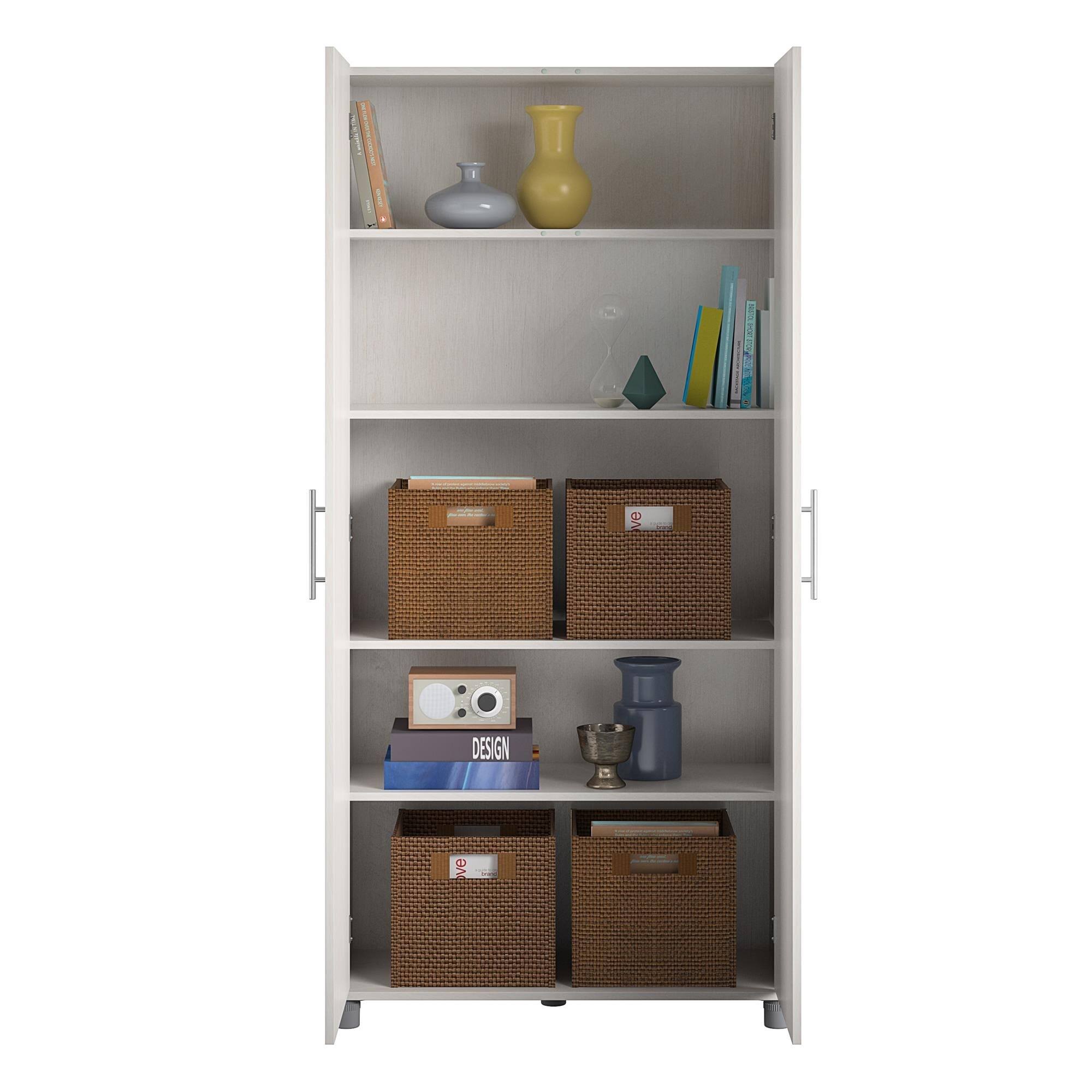 SystemBuild Tamara 36 inch Utility Storage Cabinet - Ivory Oak DO97214