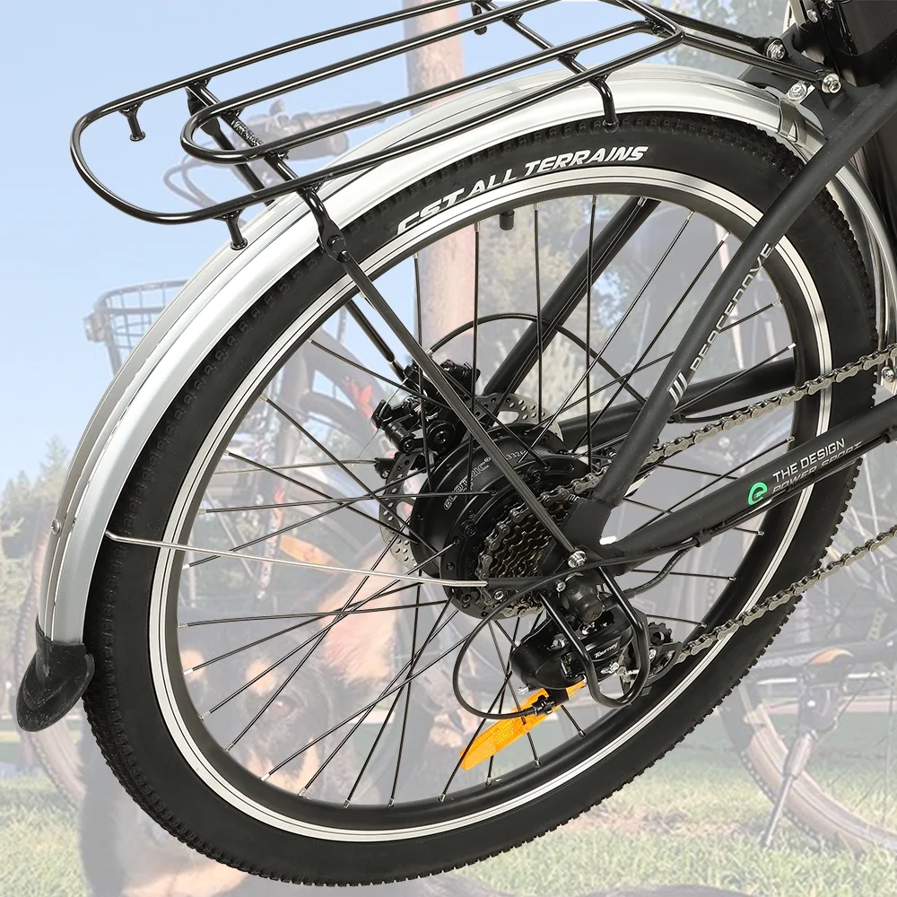 ECOTRIC Electric City 350 W Motor Cruiser Bicycle 26" 20 MPH Cityscape with Basket Removable Lithium Battery Step Through E-bike Commute for Adult Female Male Pedal Assist A-E516646