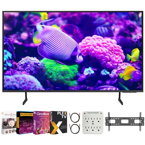 Samsung DU7200 Crystal 4K UHD Smart TV Bundle with Premiere Movie Streaming Package & TV Setup Bundle with Wall Mount + Surge Adapter + HDMI Cable & More (2024 Model)