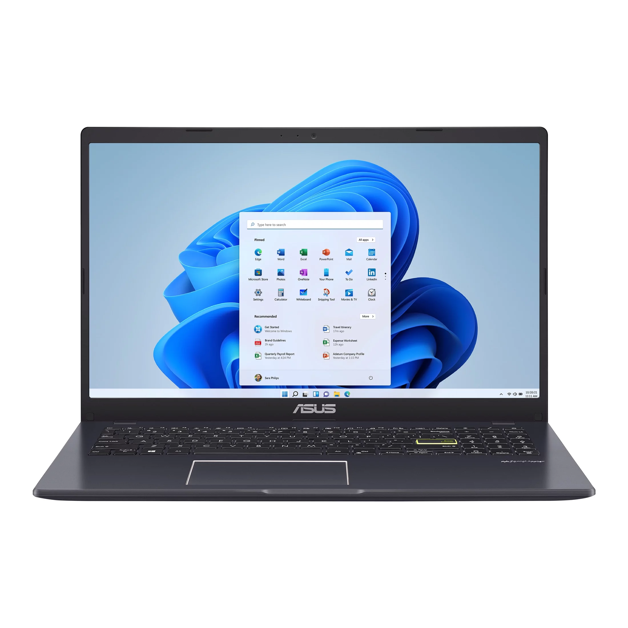 ASUS 15.6" FHD Laptop, Intel Pentium, 4GB RAM, 128GB eMMC, Windows 11 Home in S mode with One Year of Microsoft 365 included,  L510MA-WS21