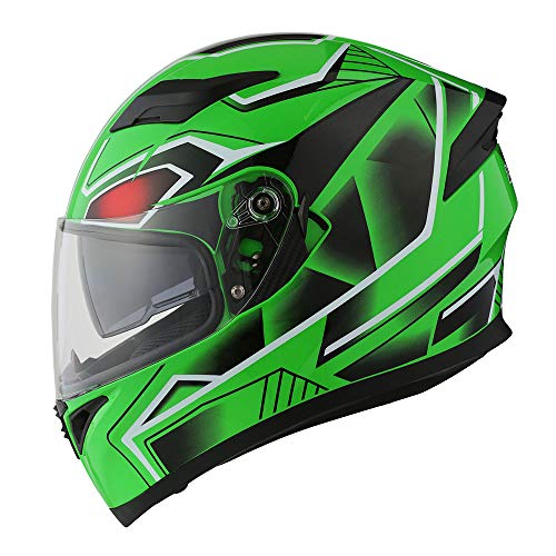 1Storm Motorcycle Full Face Dual Visor Helmet Bundle with Spoiler and Motorcycle Bluetooth Headset: HJK316 Matt Black