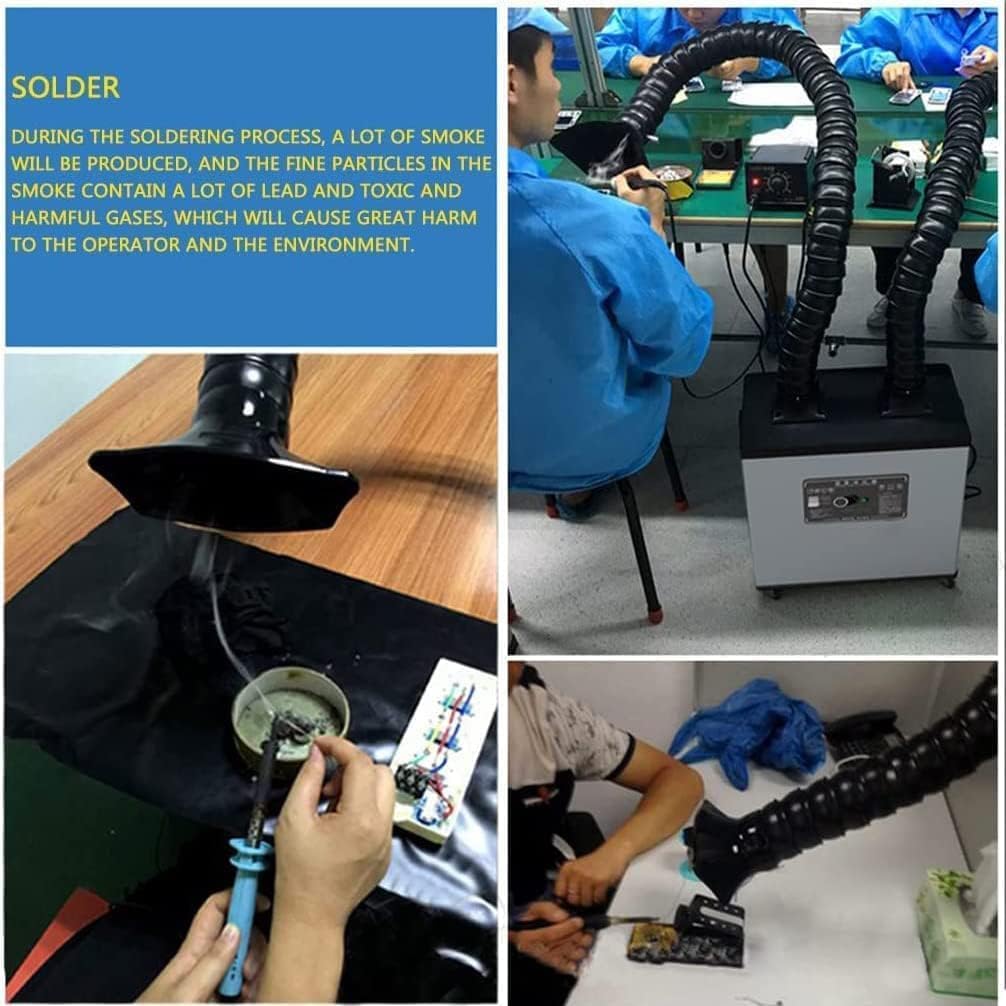 Welding Fume Extractor, 200W Power DIY Moveable Welding Fume Extractor, 3 Layer Filtration, for Electronic Products Mainten Industrial Air Extractor