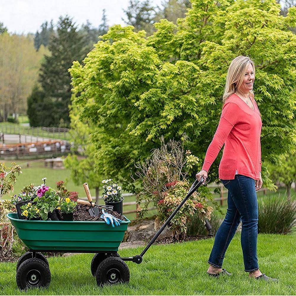 Garden Cart - Yard Cart - Dump Garden Wagon - Heavy Duty Yard Wagon - Garden Utility Cart - Garden Wagon Cart